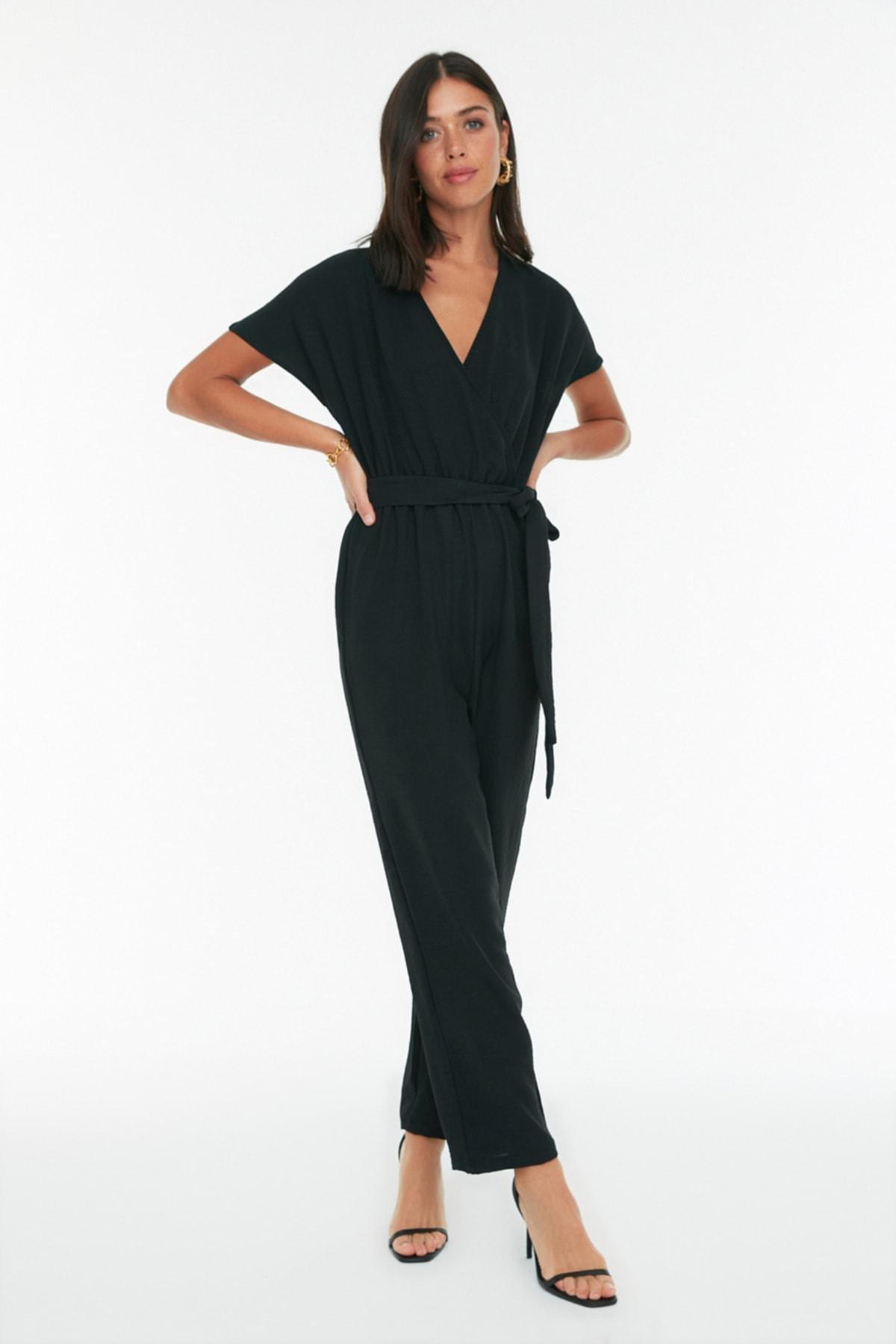 Black Cache-Coeur Jumpsuit, , large image number 0