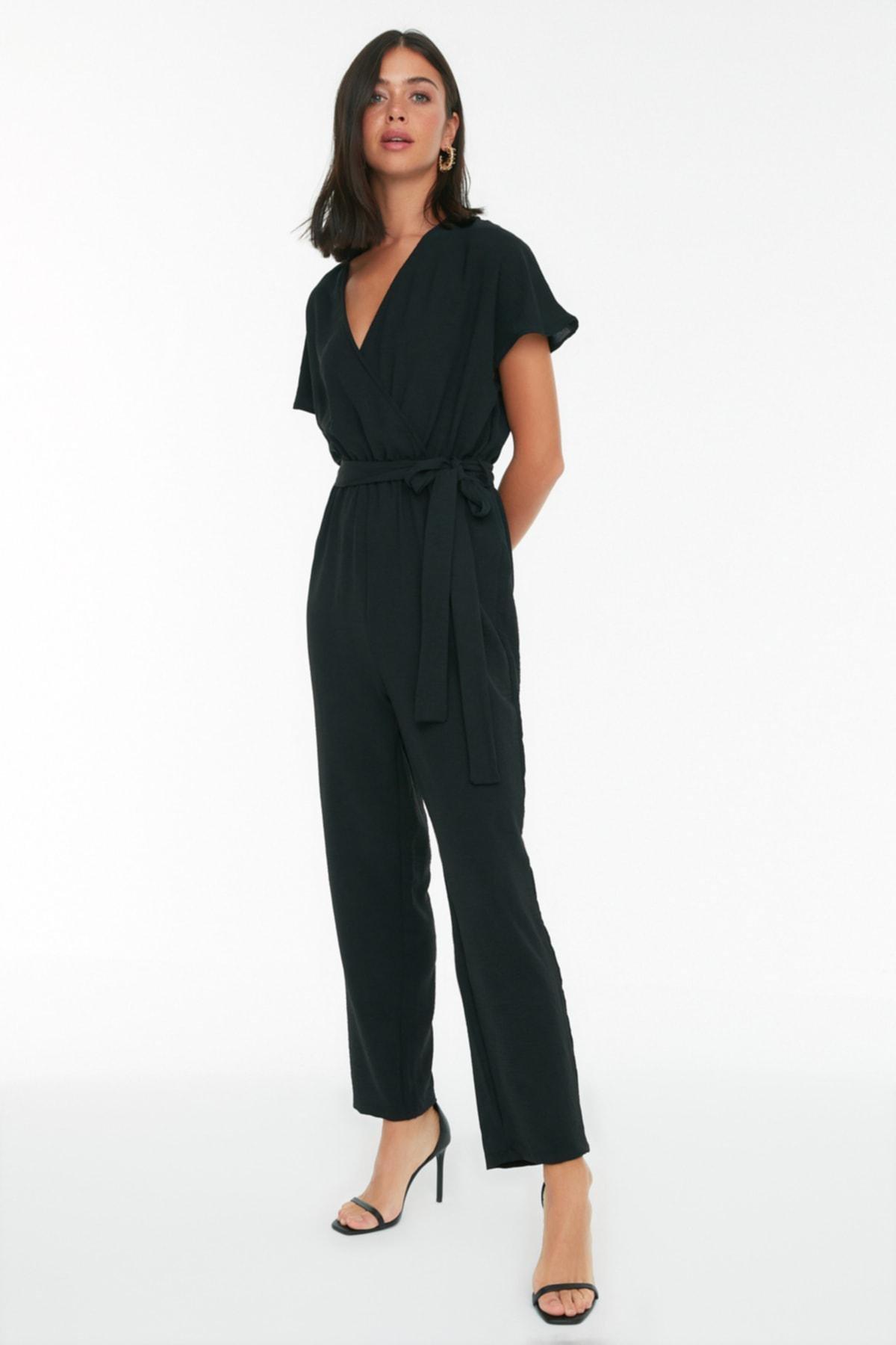 Black Cache-Coeur Jumpsuit, , large image number 1