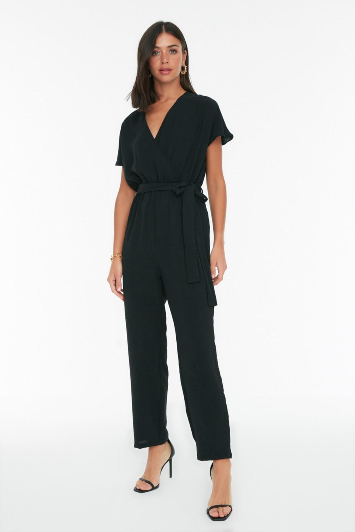 Black Cache-Coeur Jumpsuit, , large image number 3