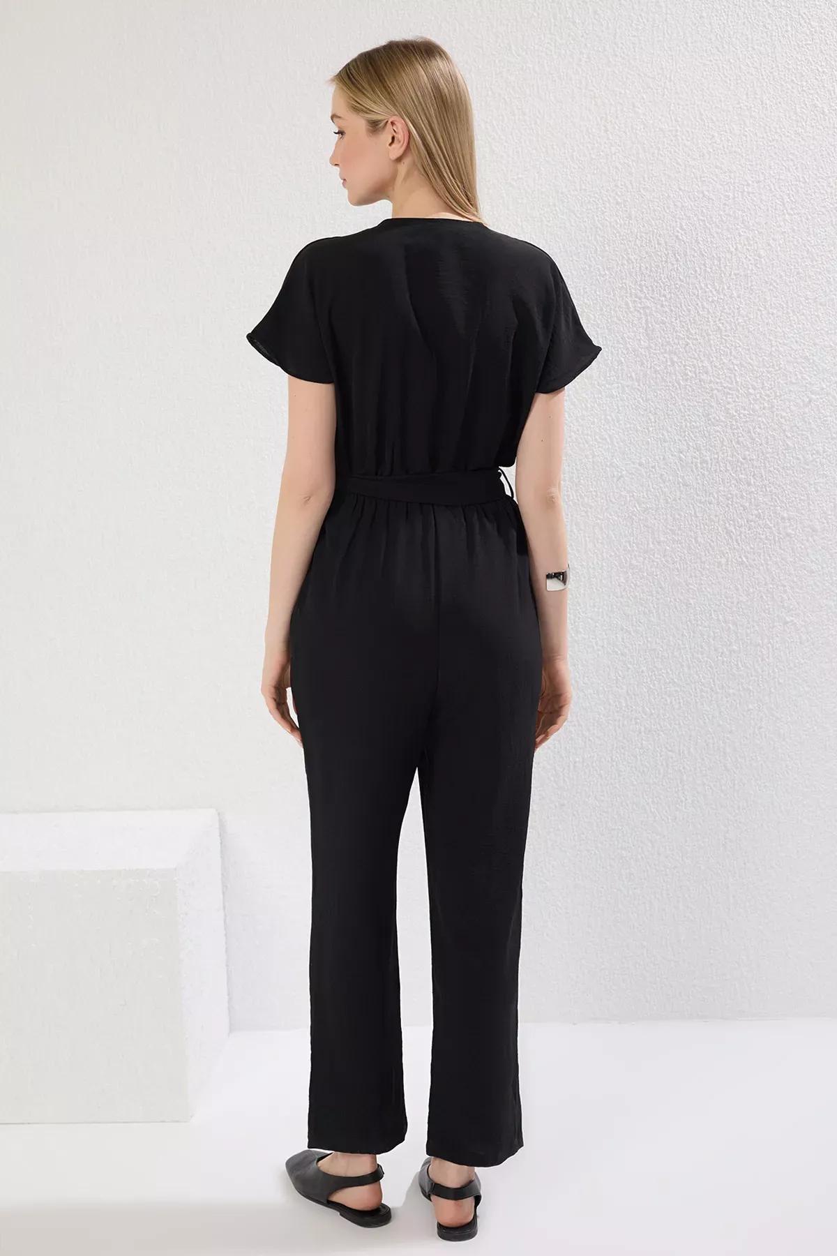Black Cache-Coeur Jumpsuit, , large image number 6