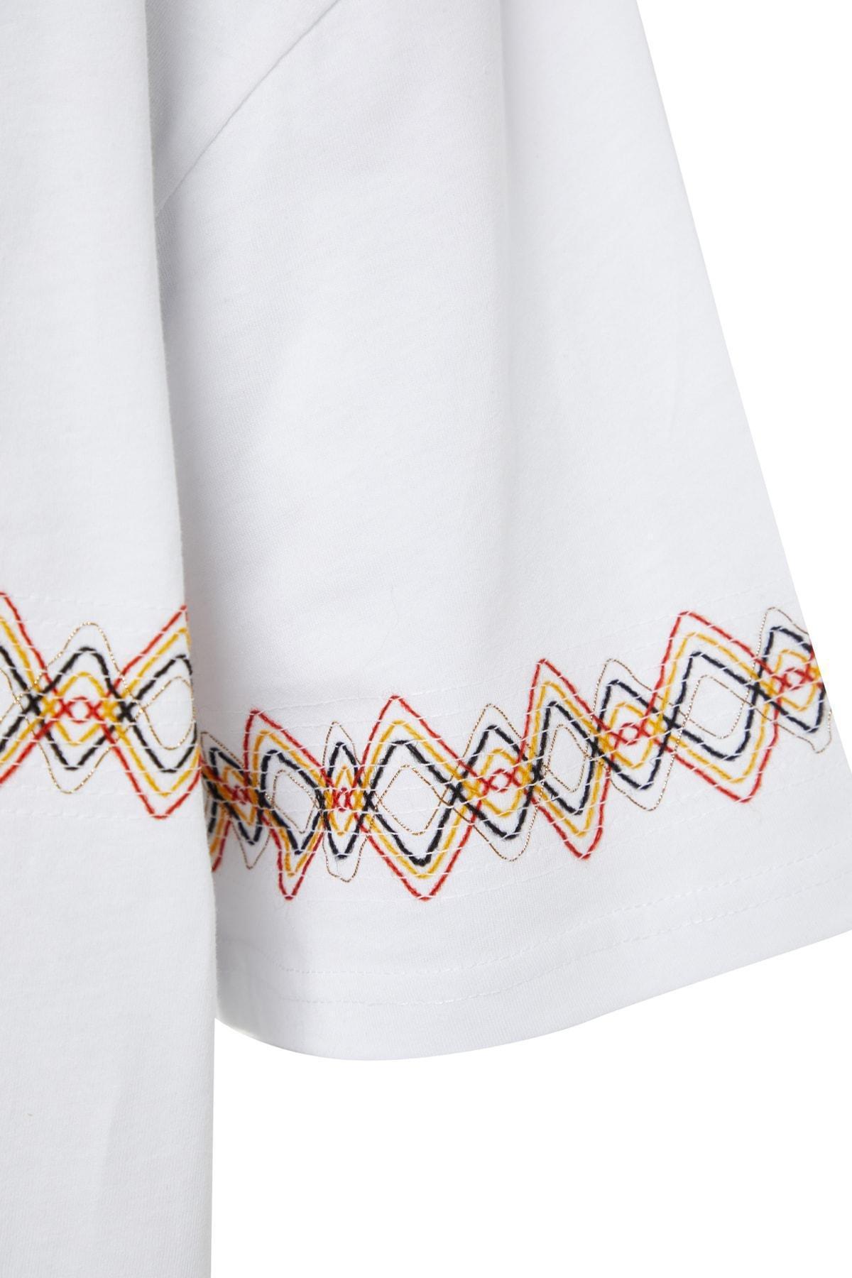 White Oversize Crew Neck T-Shirt, White, large image number 7