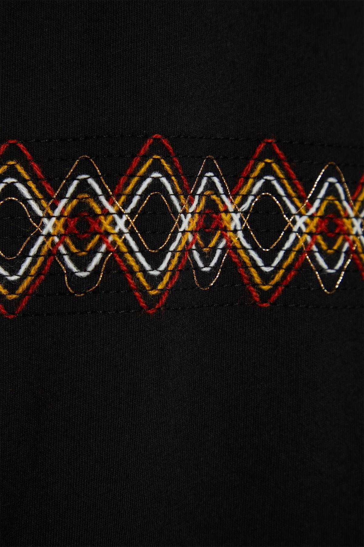 Black Oversize Crew Neck Tshirt, , large image number 6