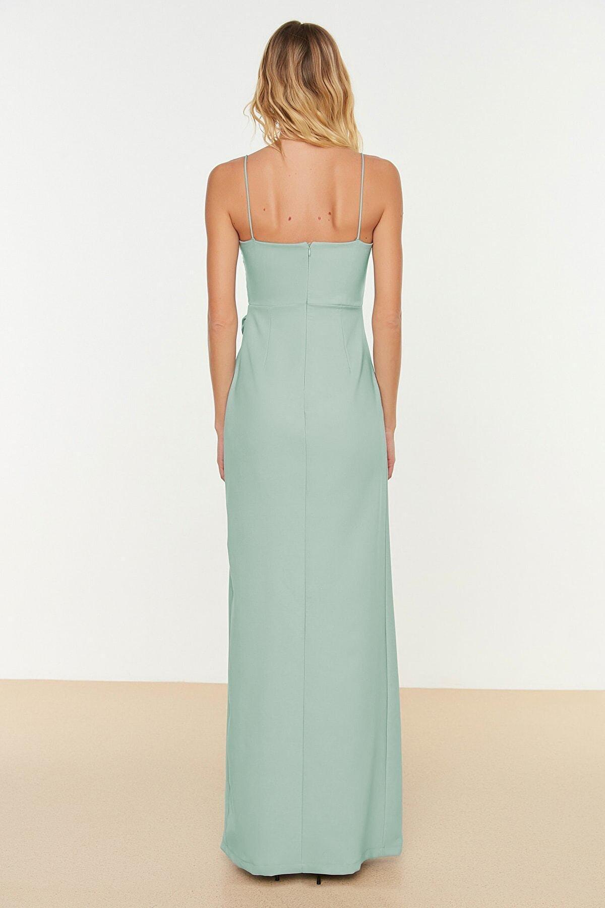 Green Wrapover Occasionwear Maxi Dress, , large image number 4