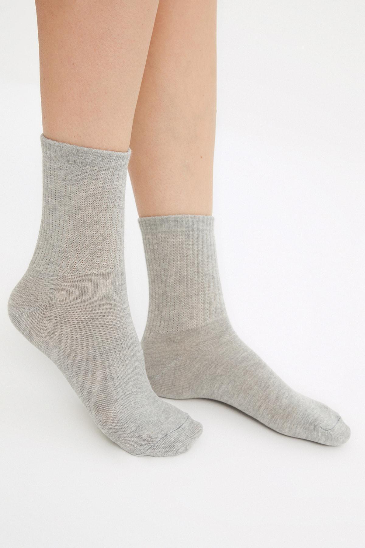Black Crewneck Socks, Set Of 5, Black, large image number 1