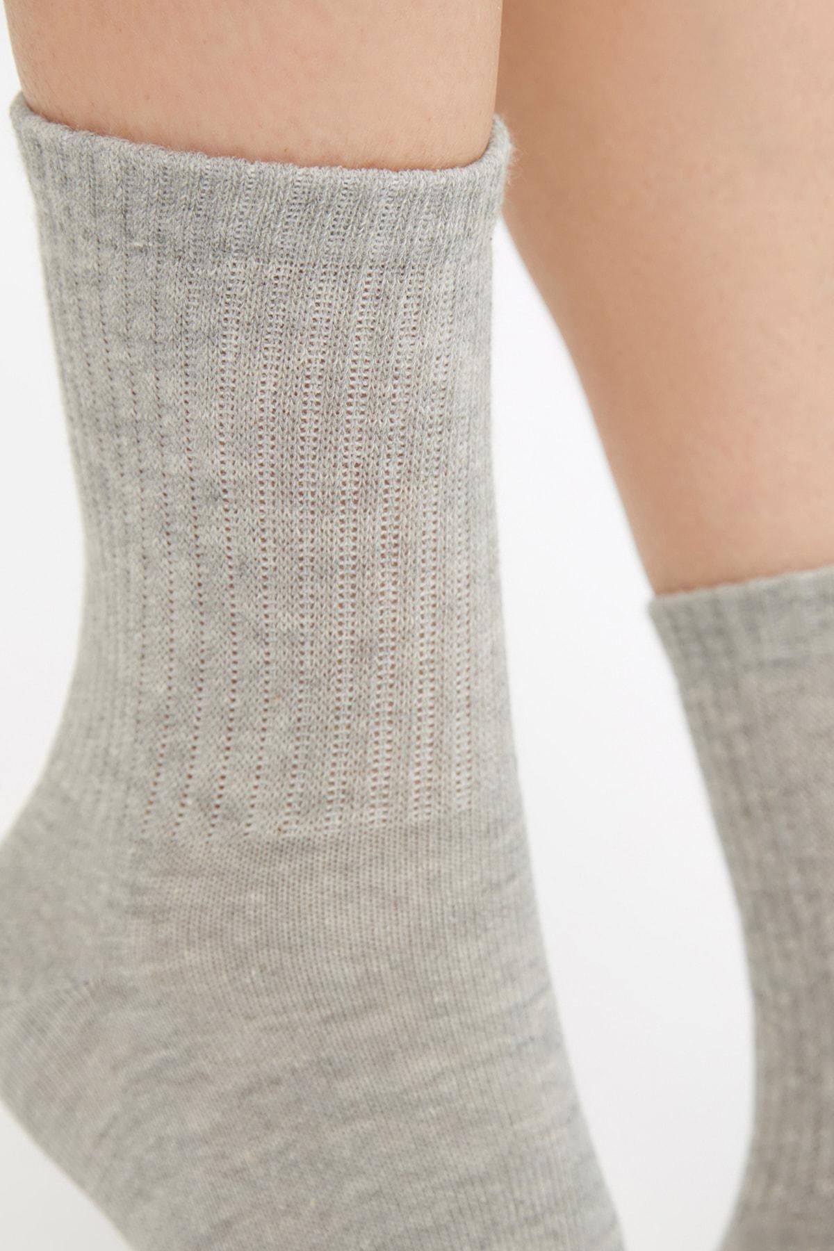Black Crewneck Socks, Set Of 5, Black, large image number 2