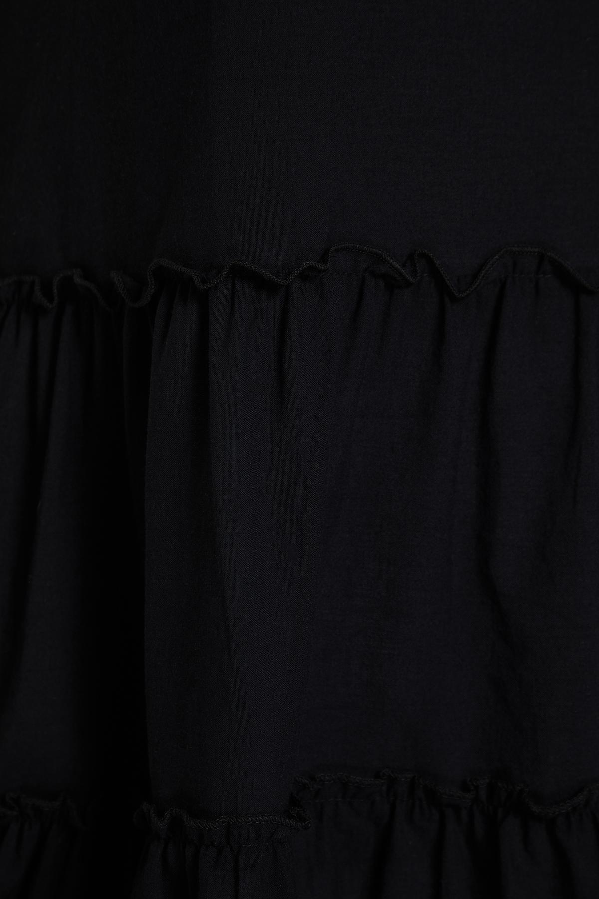 Black V-Neck Collared Dress, C101_2094, large image number 5