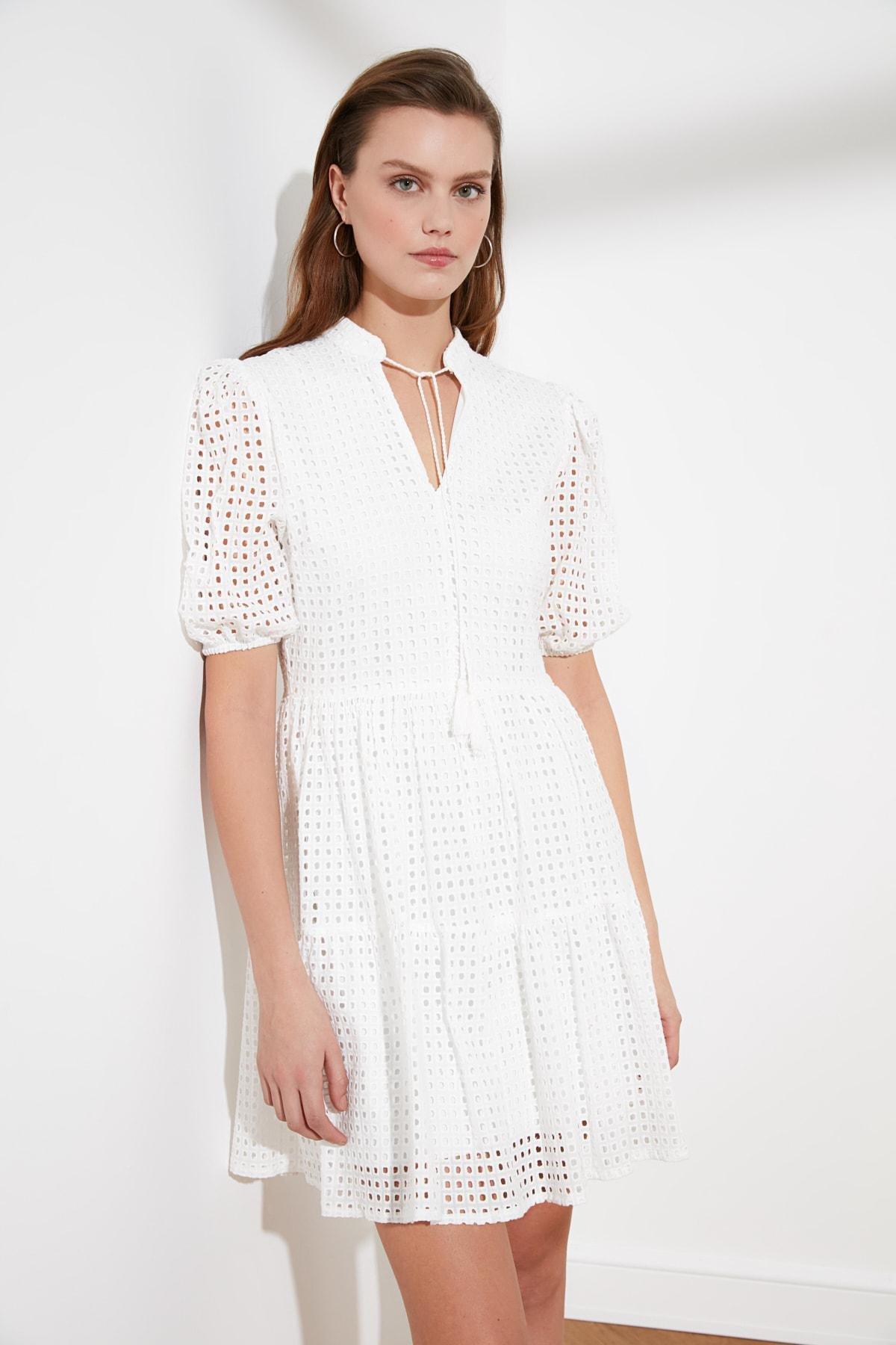 Beige Smock Dress, , large image number 1