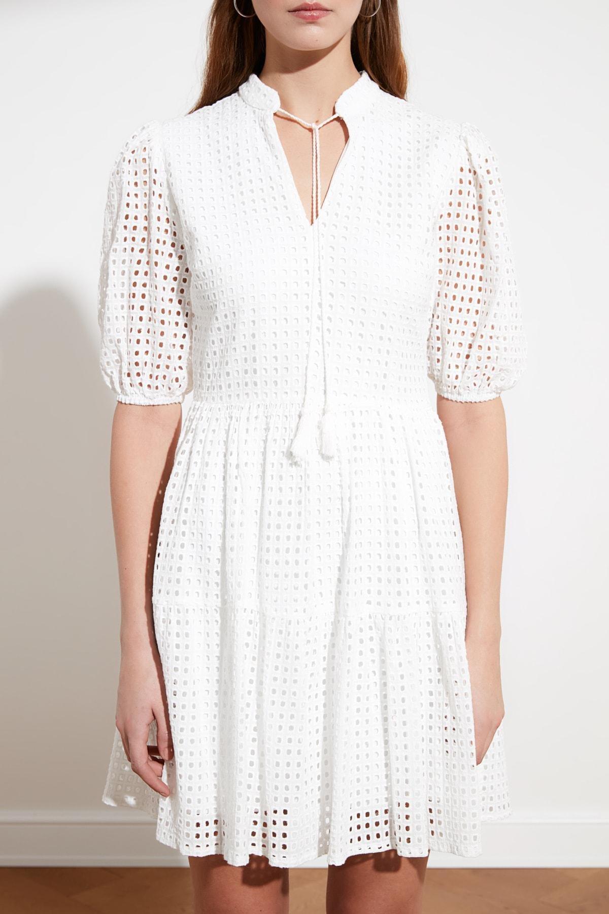 Beige Smock Dress, , large image number 3