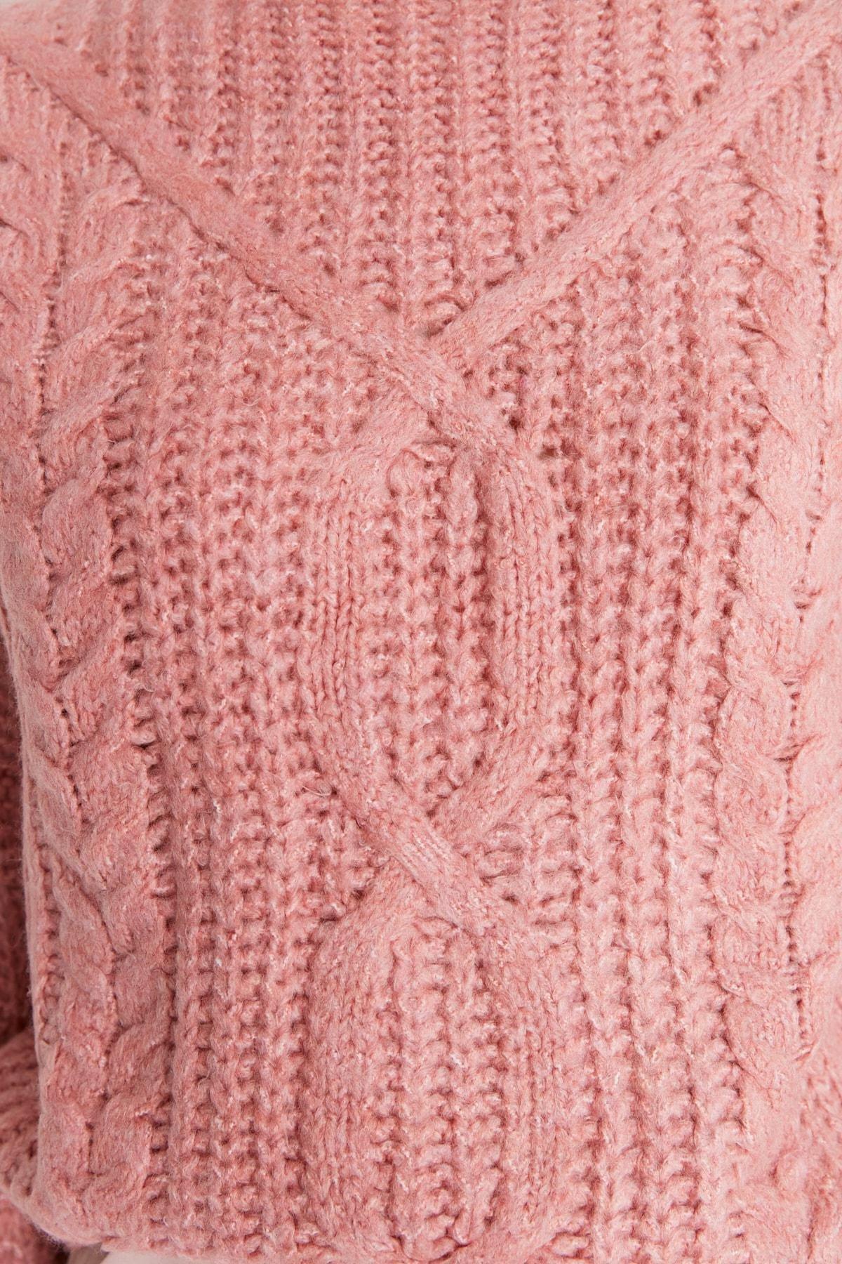 Pink Cable Knit Sweater, Pink, large image number 3
