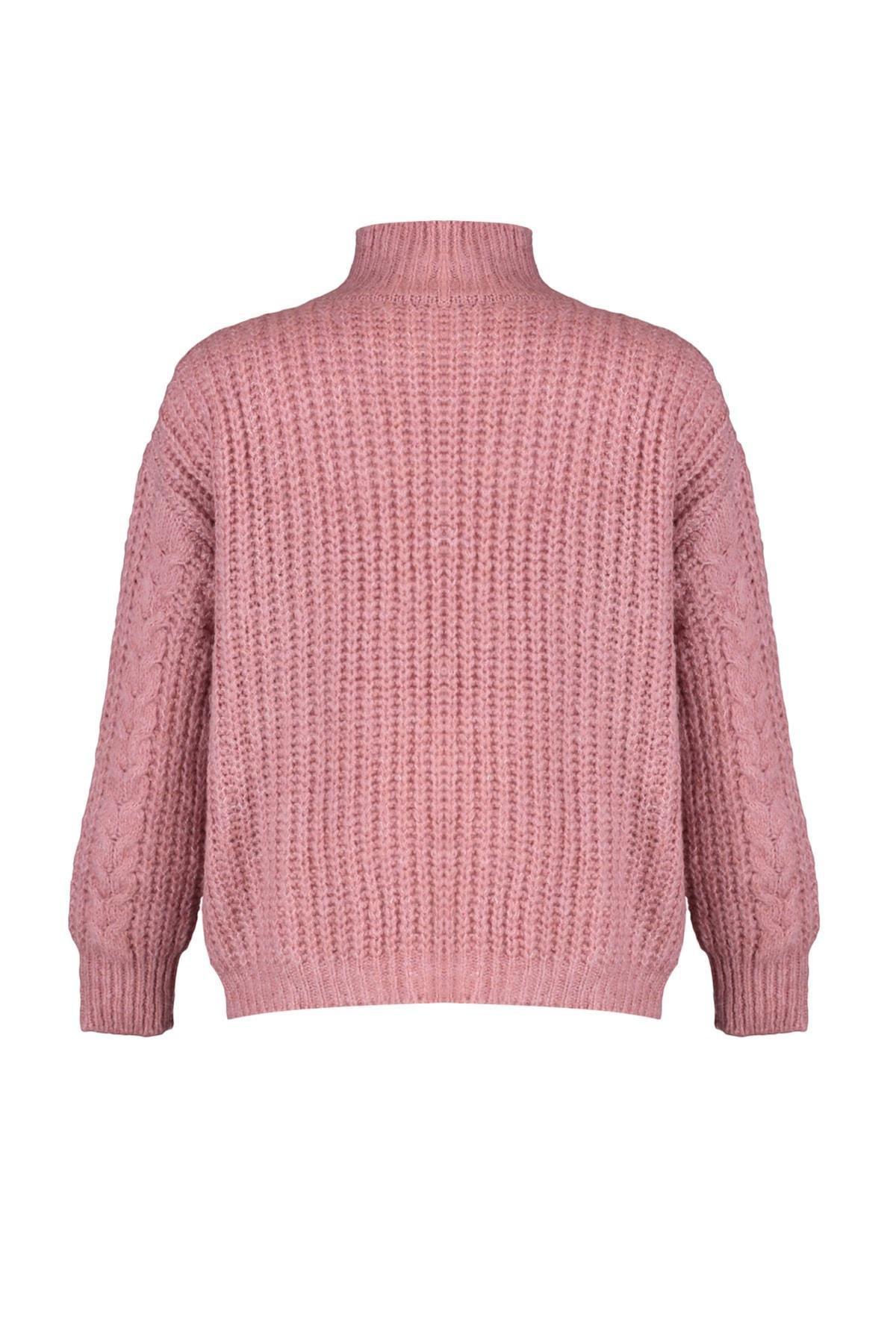 Pink Cable Knit Sweater, Pink, large image number 5