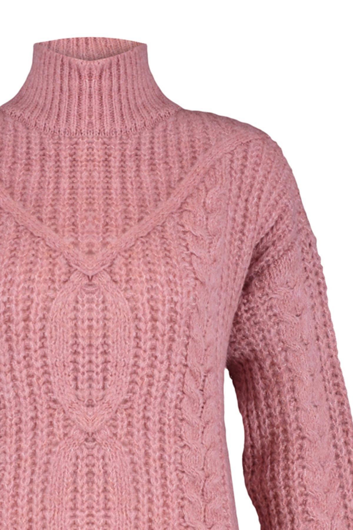 Pink Cable Knit Sweater, Pink, large image number 7