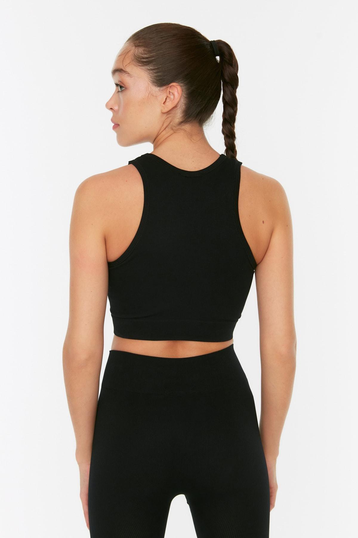 Black Plain Sports Bra, , large image number 6