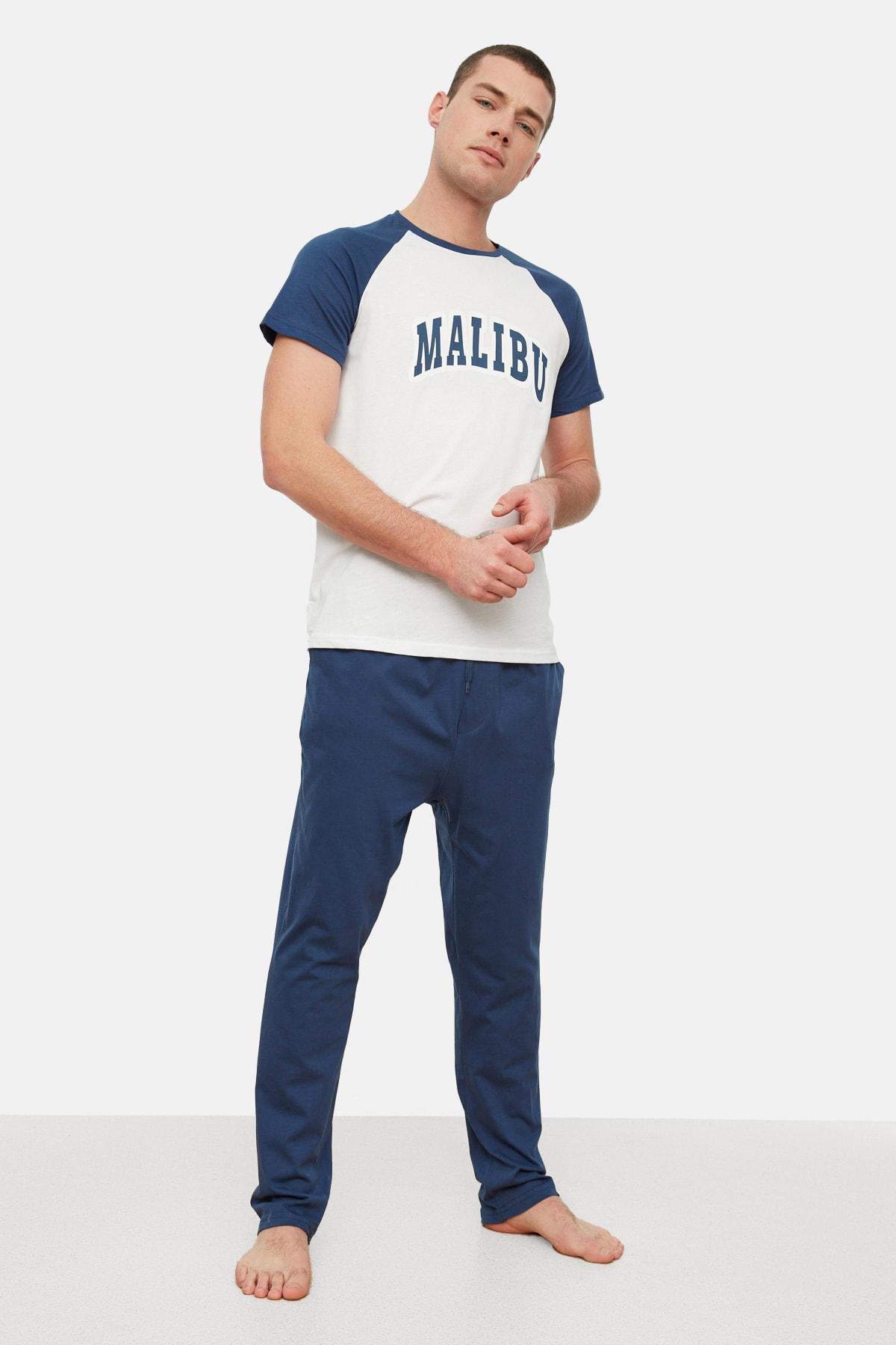 Navy Pyjama Set, , large image number 1