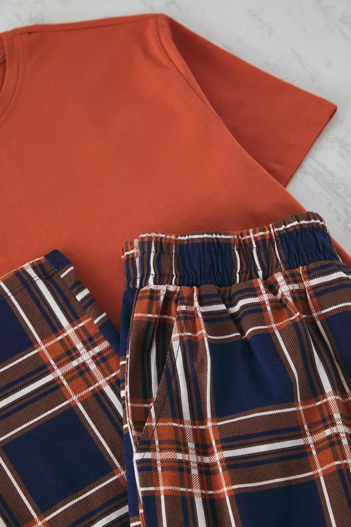 Navy Plaid Pajama Set, , large image number 1