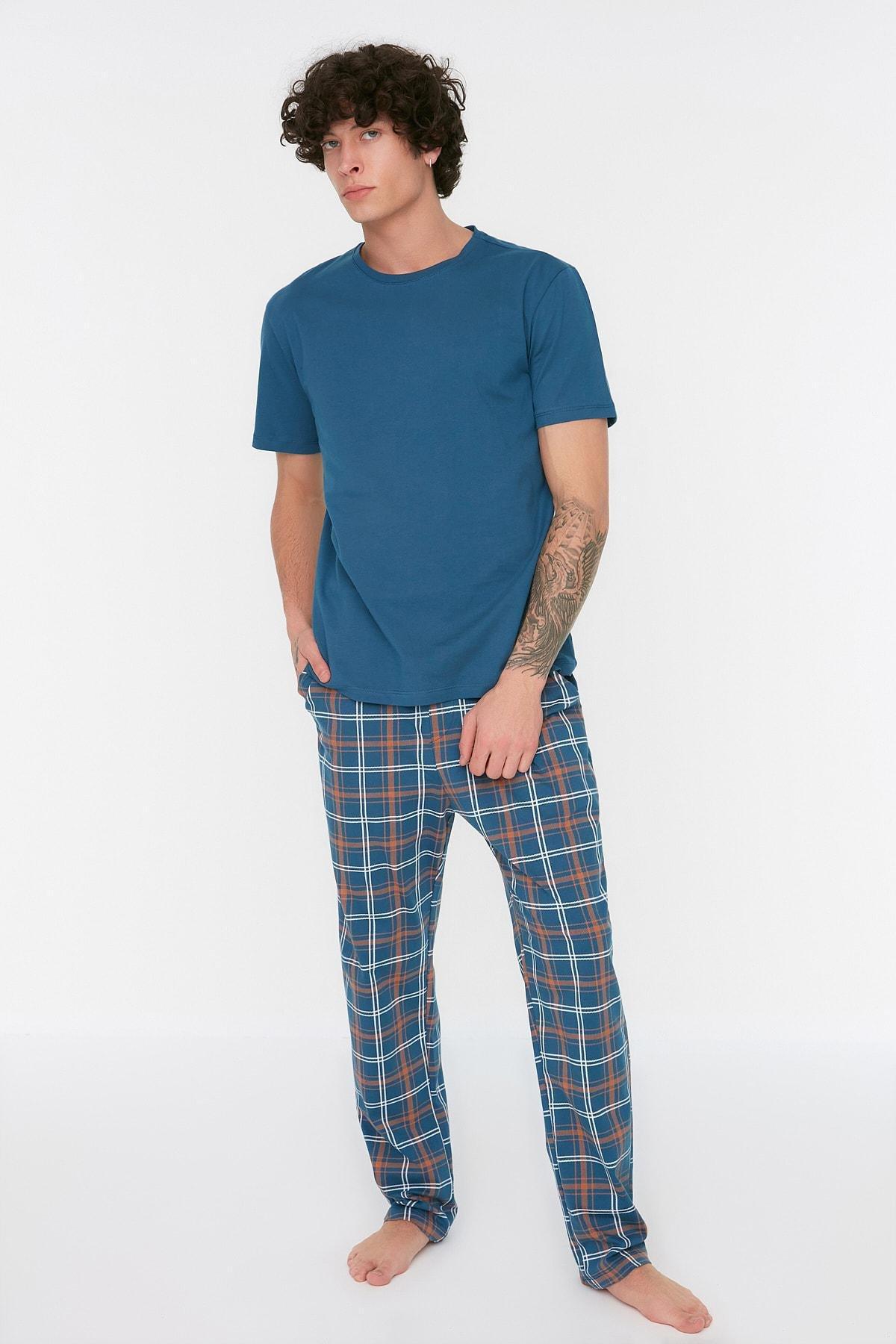 Blue Plaid Pajama Set, , large image number 0