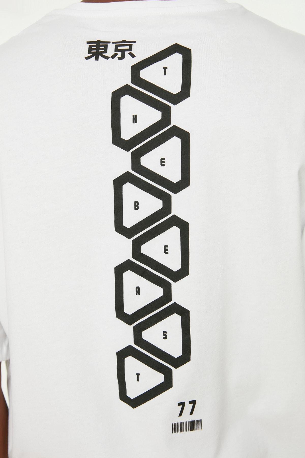 White Fitted Crew Neck Tshirt, , large image number 2