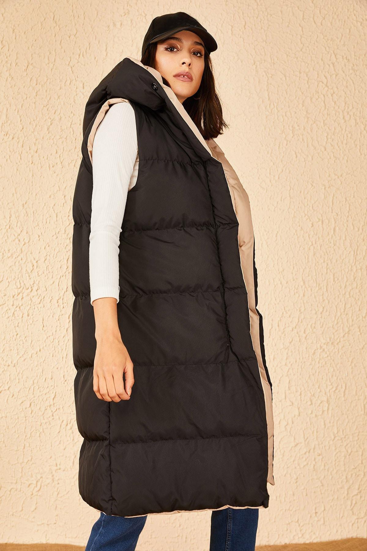Black Reversible Sleeveless Puffer Vest, , large image number 2