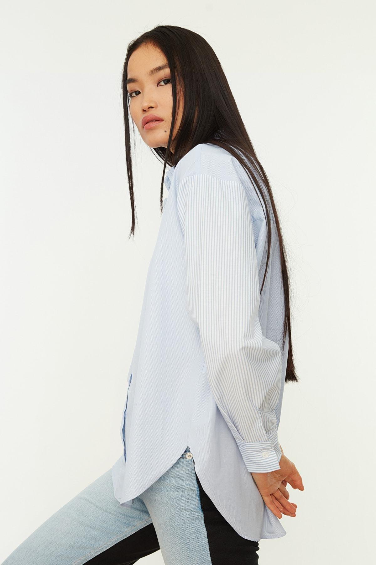 قميص بقصة فضفاضة، أزرق, Dark blue, large image number 6