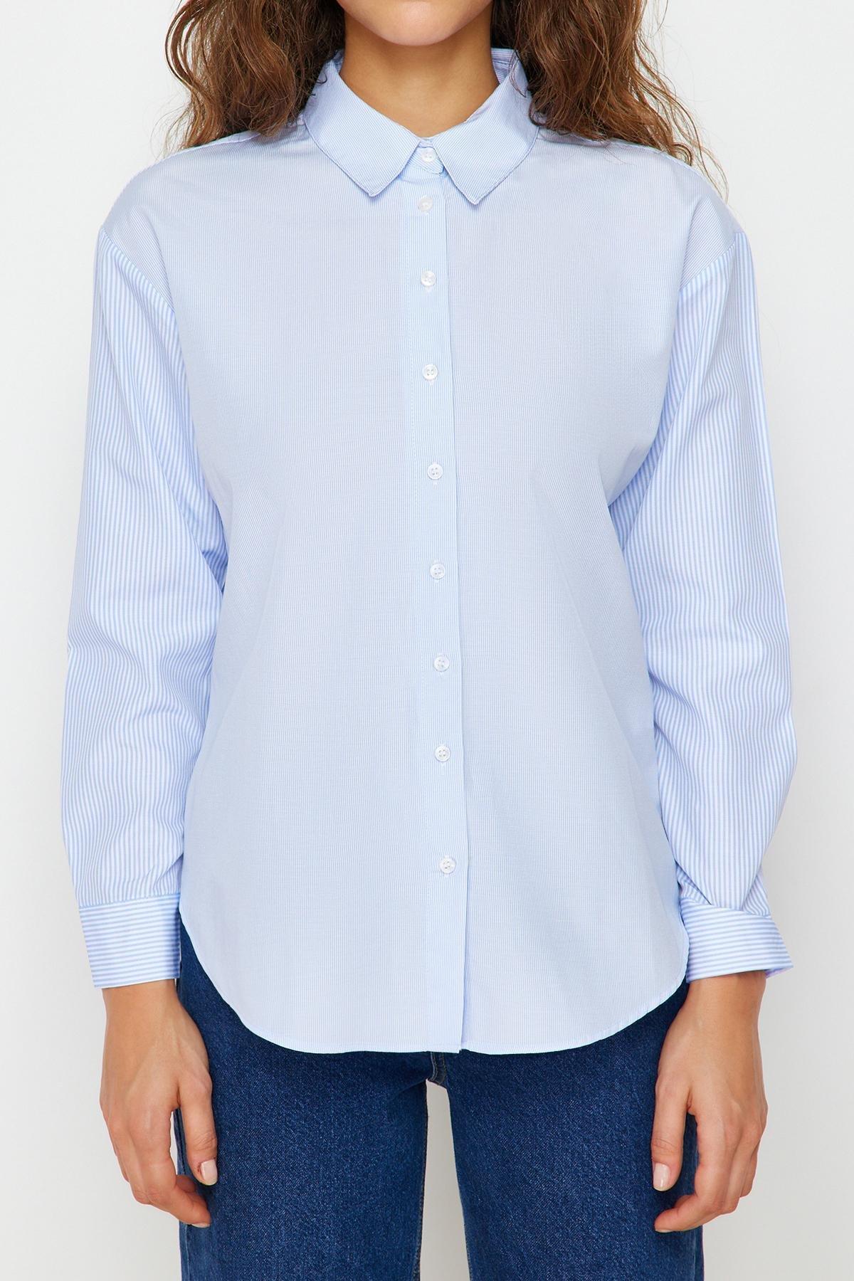 قميص بقصة فضفاضة، أزرق, Dark blue, large image number 7