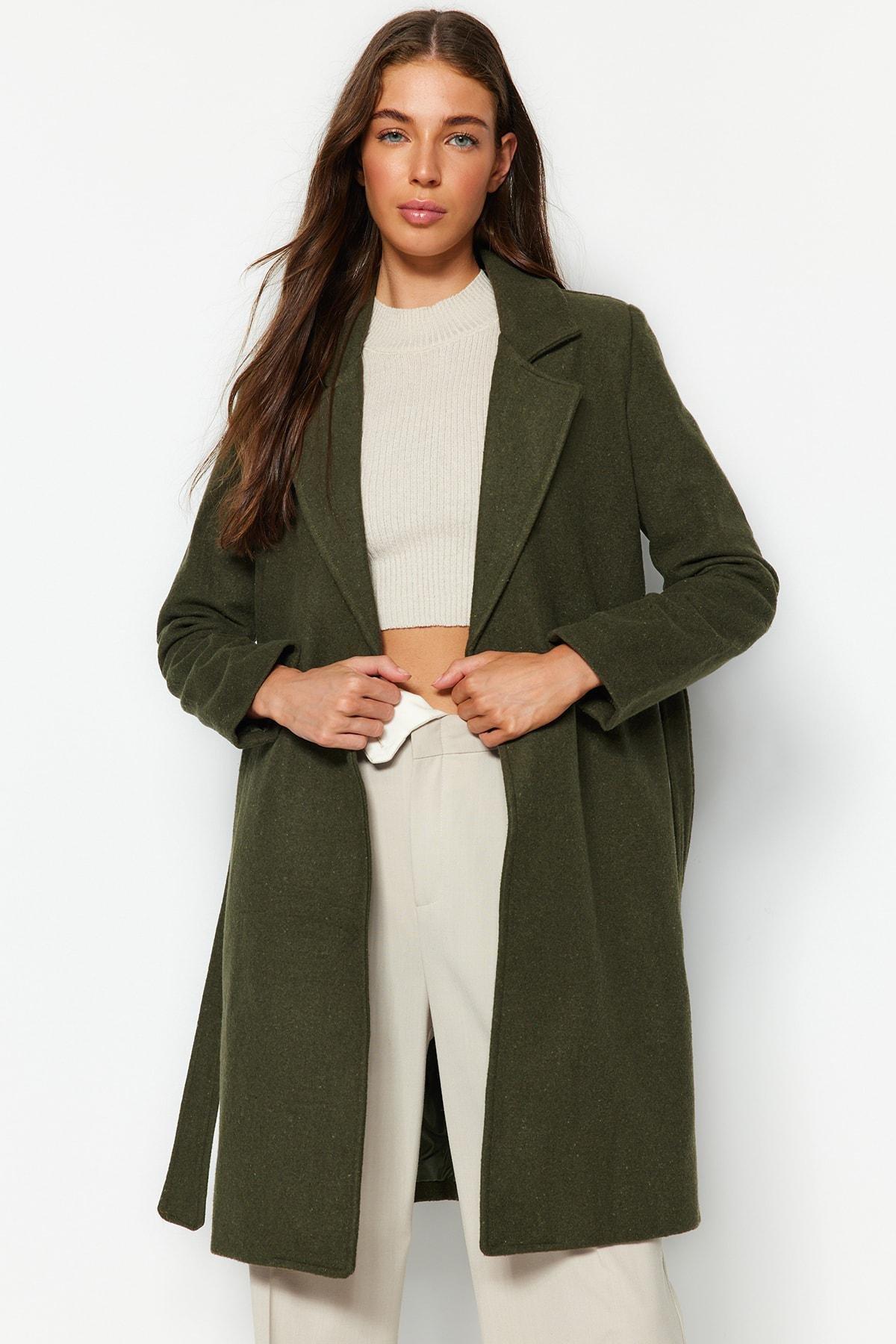 Khaki Basic Coat, , large image number 0