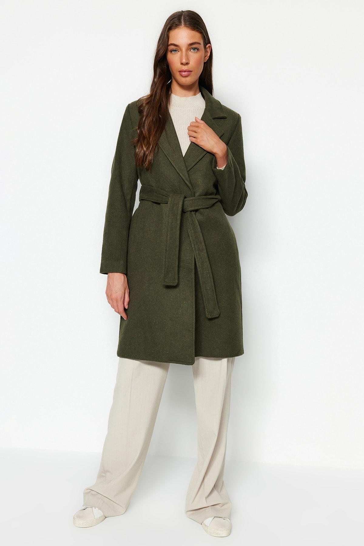 Khaki Basic Coat, , large image number 2