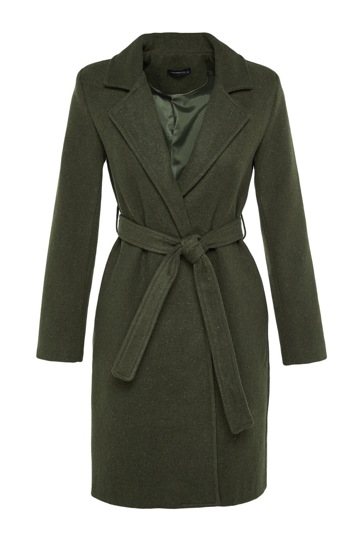 Khaki Basic Coat, , large image number 5