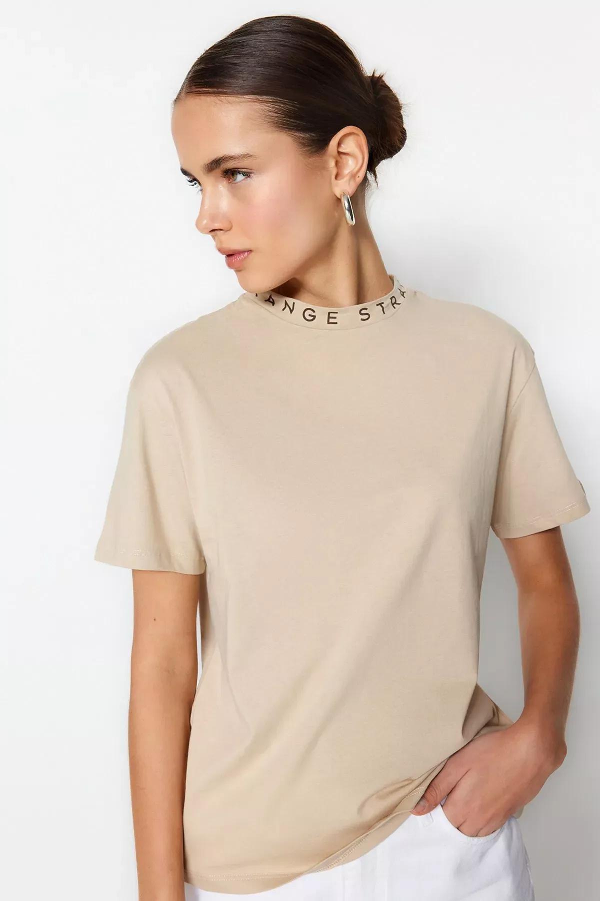 Beige Regular Tshirt, , medium