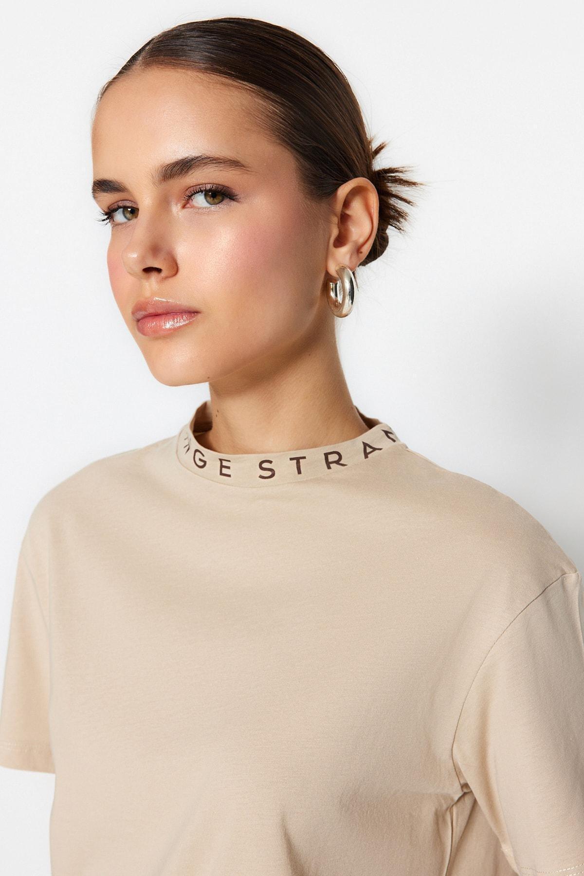 Beige Regular Tshirt, , large image number 1