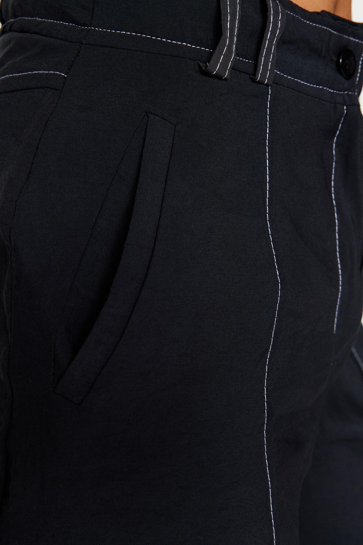 Black Cargo High Waist Pants, , large image number 8