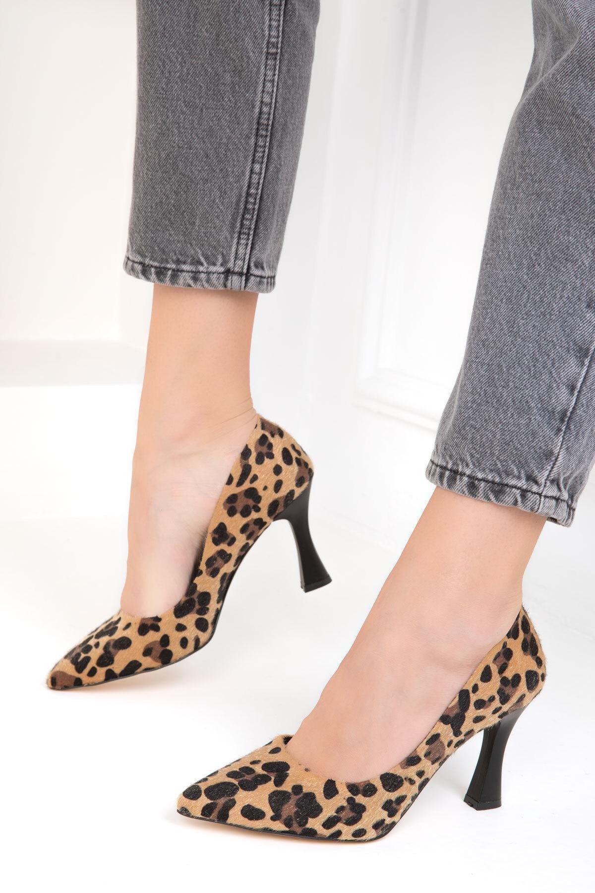 Brown Animal Print Classic Heeled Shoes, , large image number 3