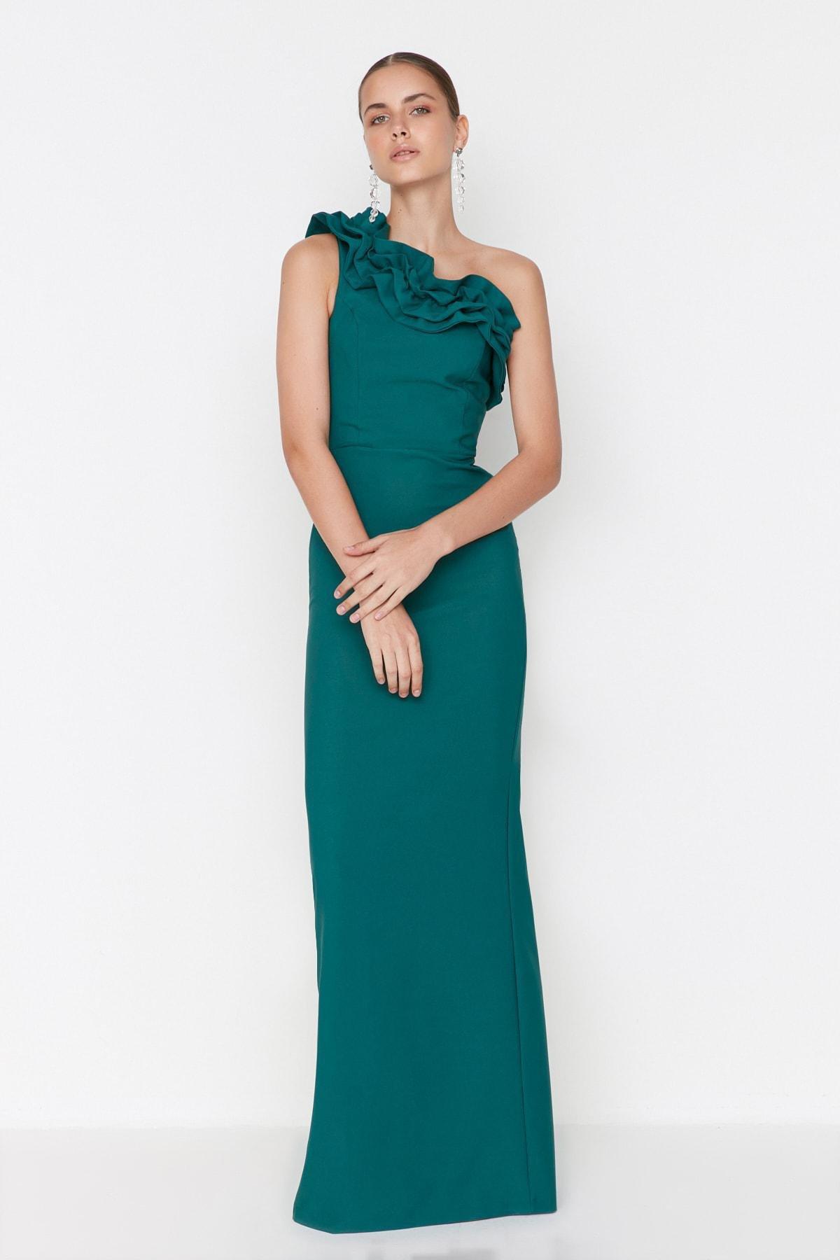 Green Shift Occasionwear Dress, , large image number 1