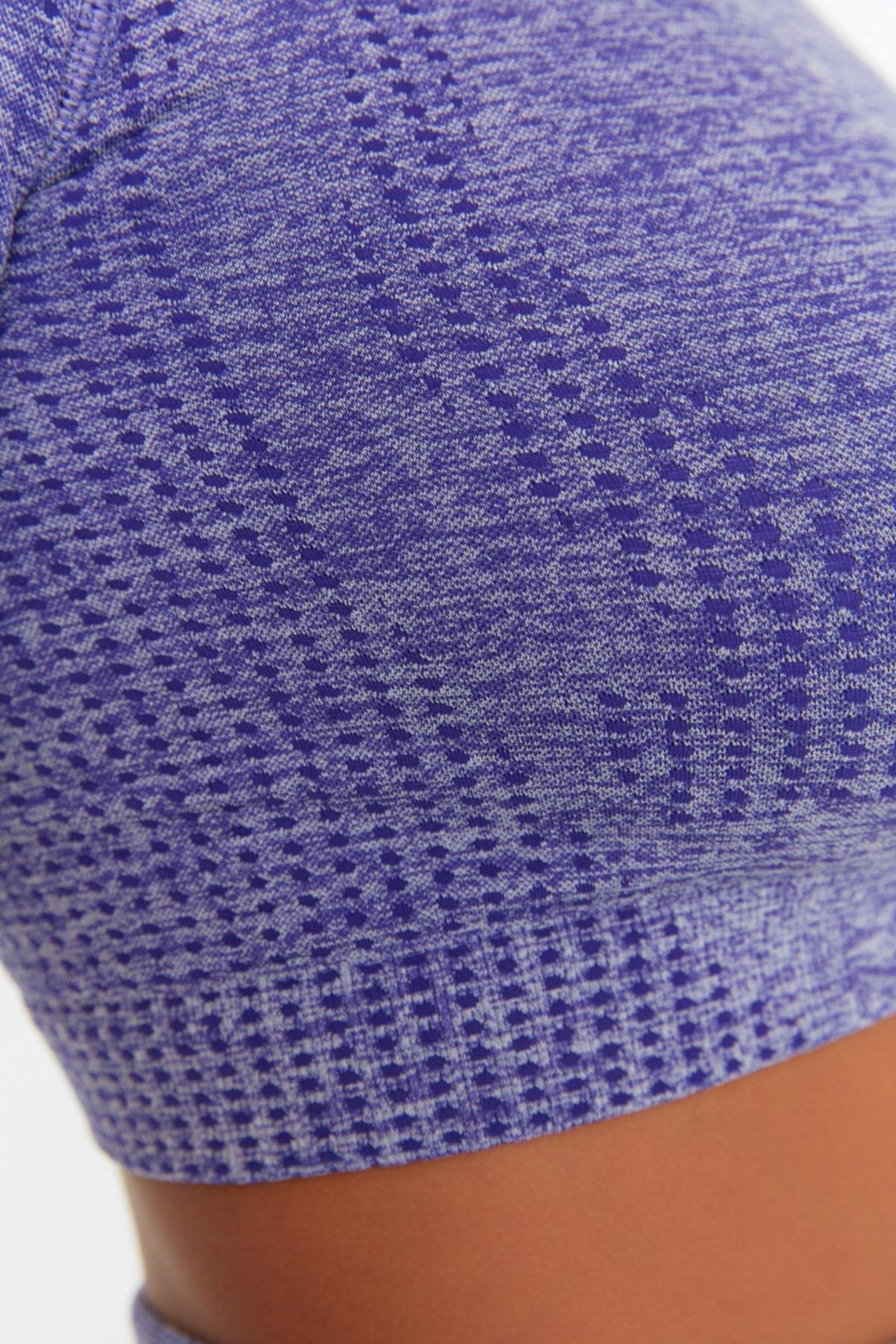 Trendyol - Lilac Crop Seamless/Seamless Crew Neck Knitted Sports Top/Blouse TWOSS21BZ1419, Einzeln