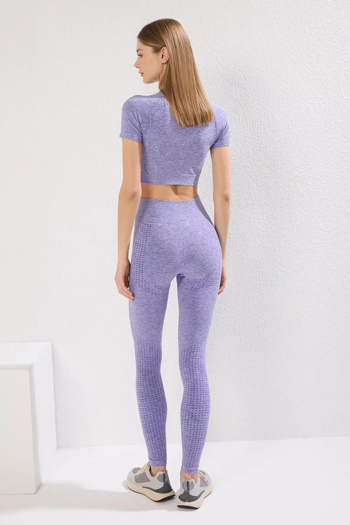 ليجينز رياضي بخصر مرتفع، كاكي, Purple, large image number 4