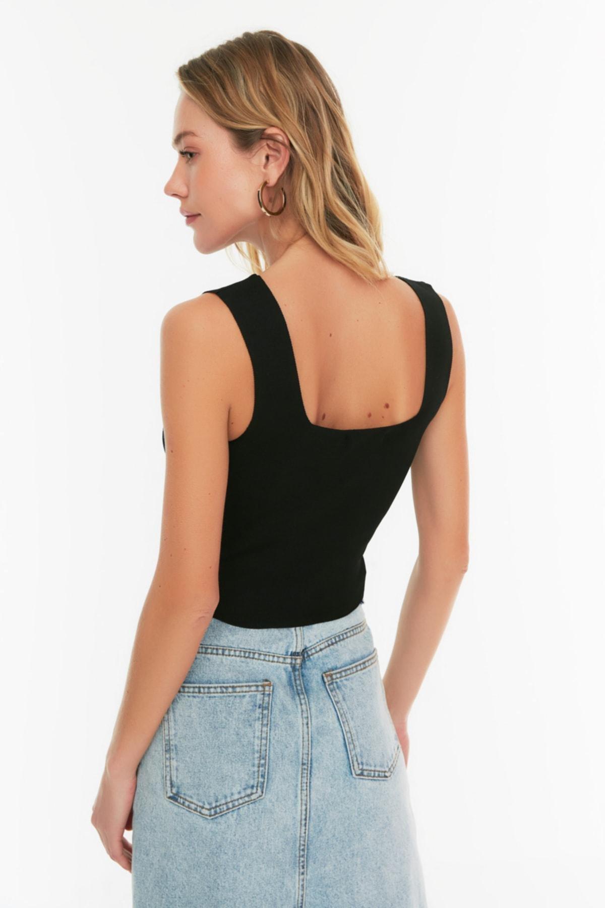 Black Slim Blouse, , large image number 5