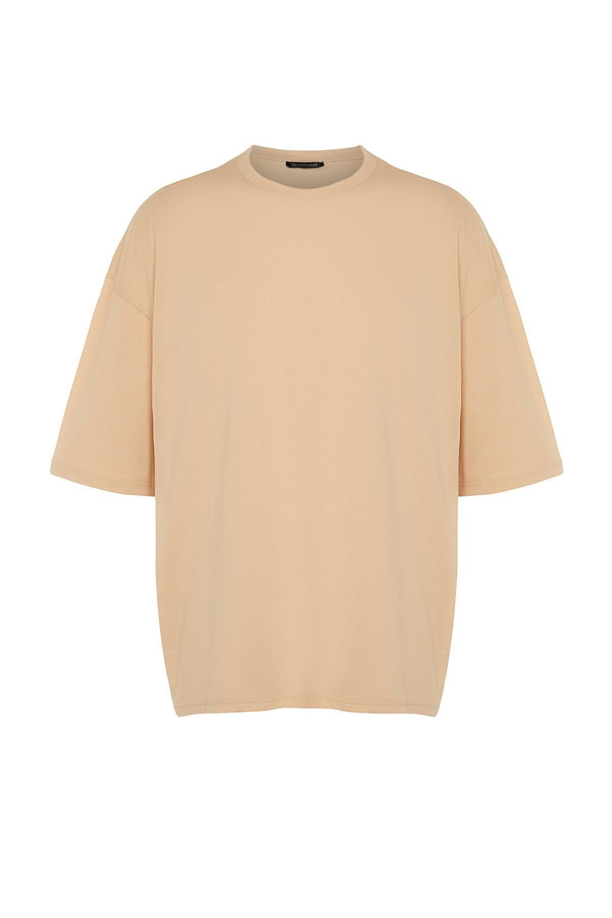 Beige Printed Oversize T-Shirt, , large image number 7