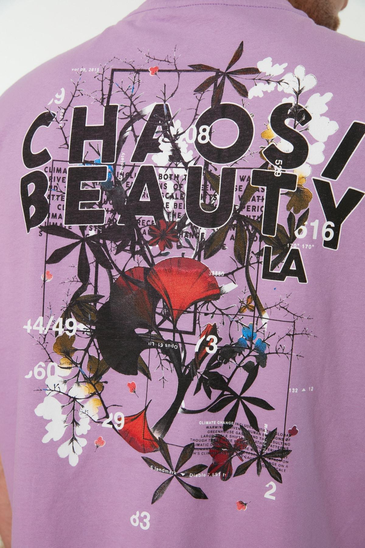 Purple Printed Oversize T-Shirt, , large image number 1