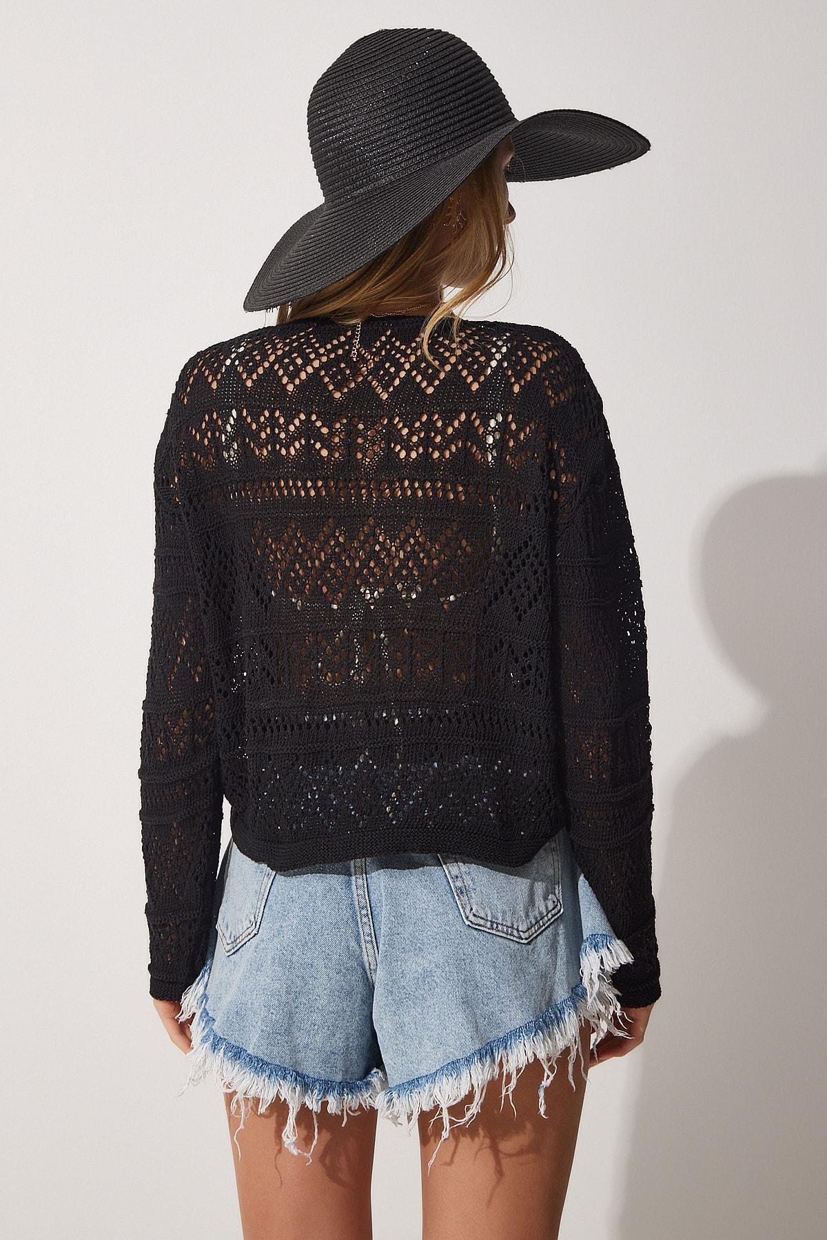 Black Basic Blouse, BLACK, large image number 4
