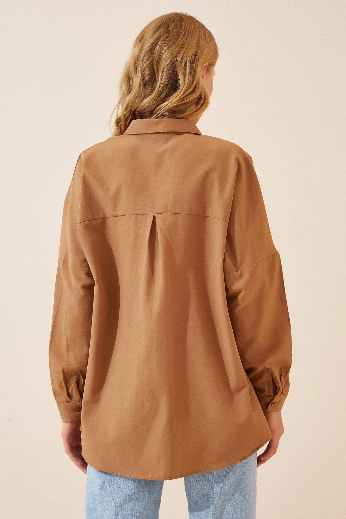 Beige Oversized Basic Shirt, , large image number 2