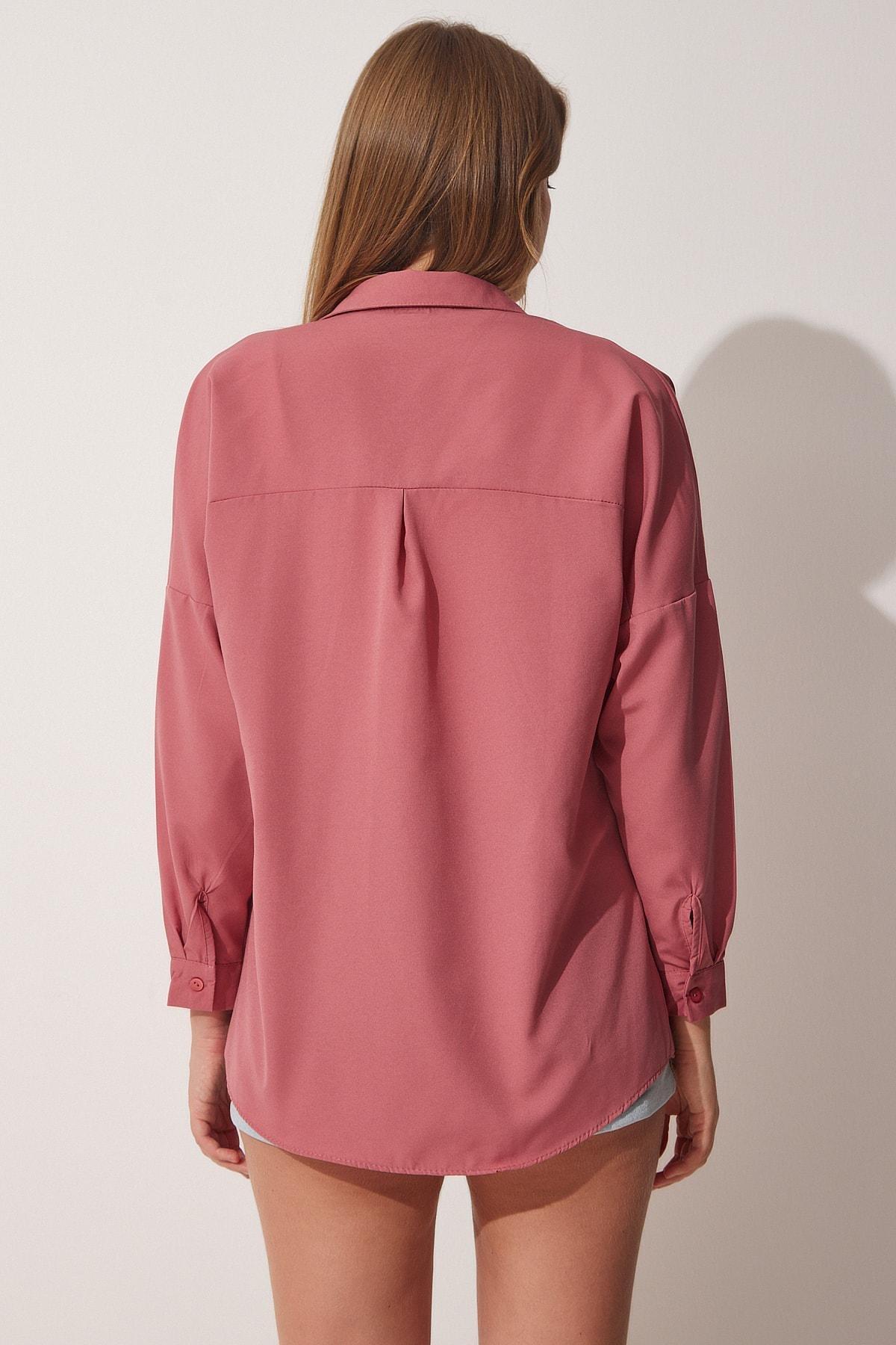 Pink Oversized Basic Shirt, , large image number 2