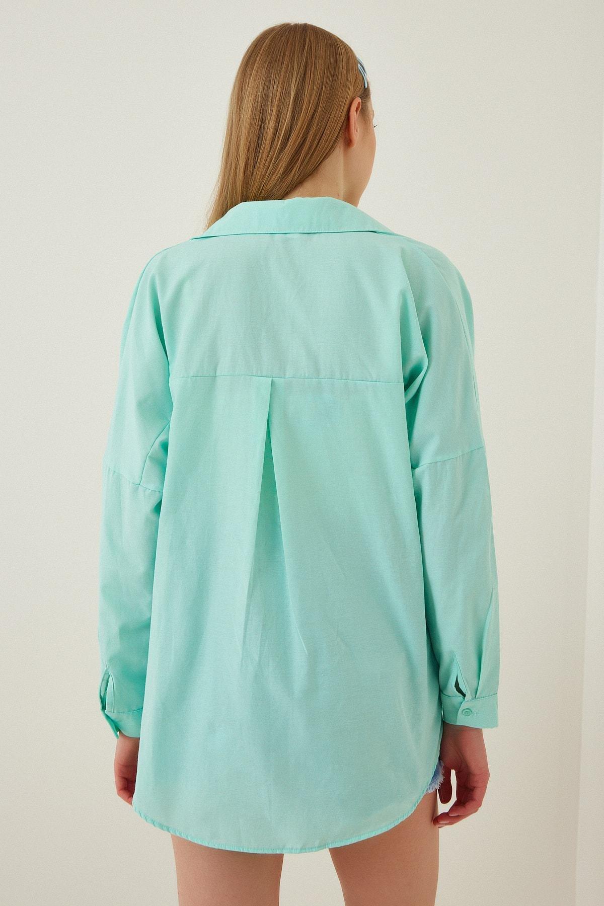 Green Oversized Basic Shirt, , large image number 2