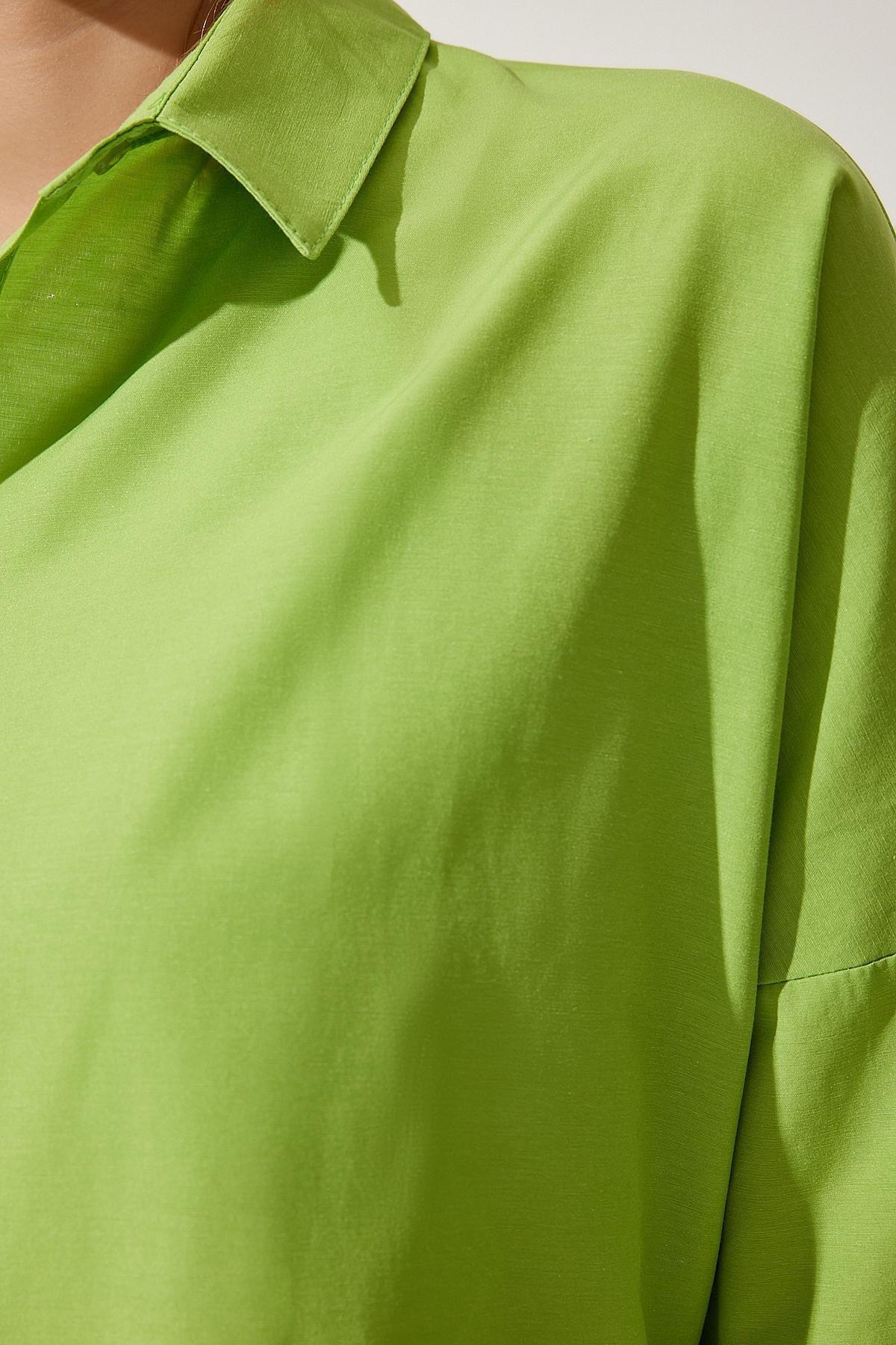 Green Oversized Basic Shirt, , large image number 3