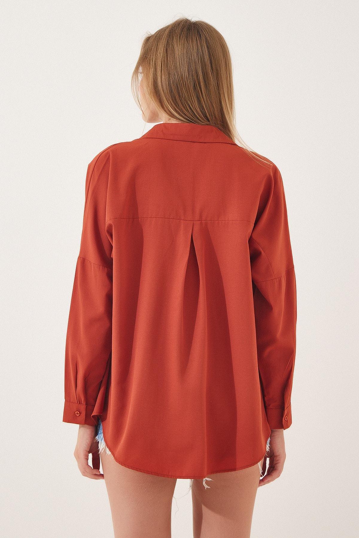 Orange Oversized Basic Shirt, , large image number 2