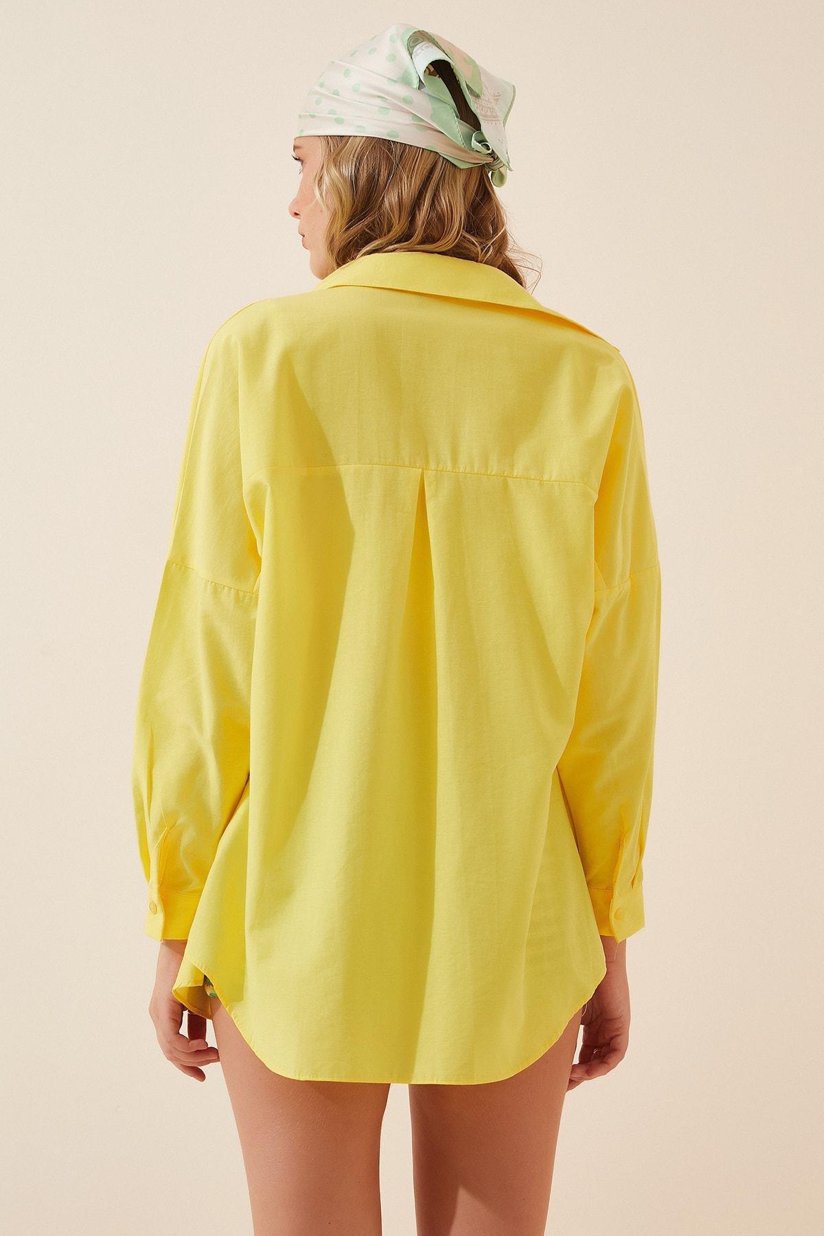 Yellow Oversized Basic Shirt, , large image number 6