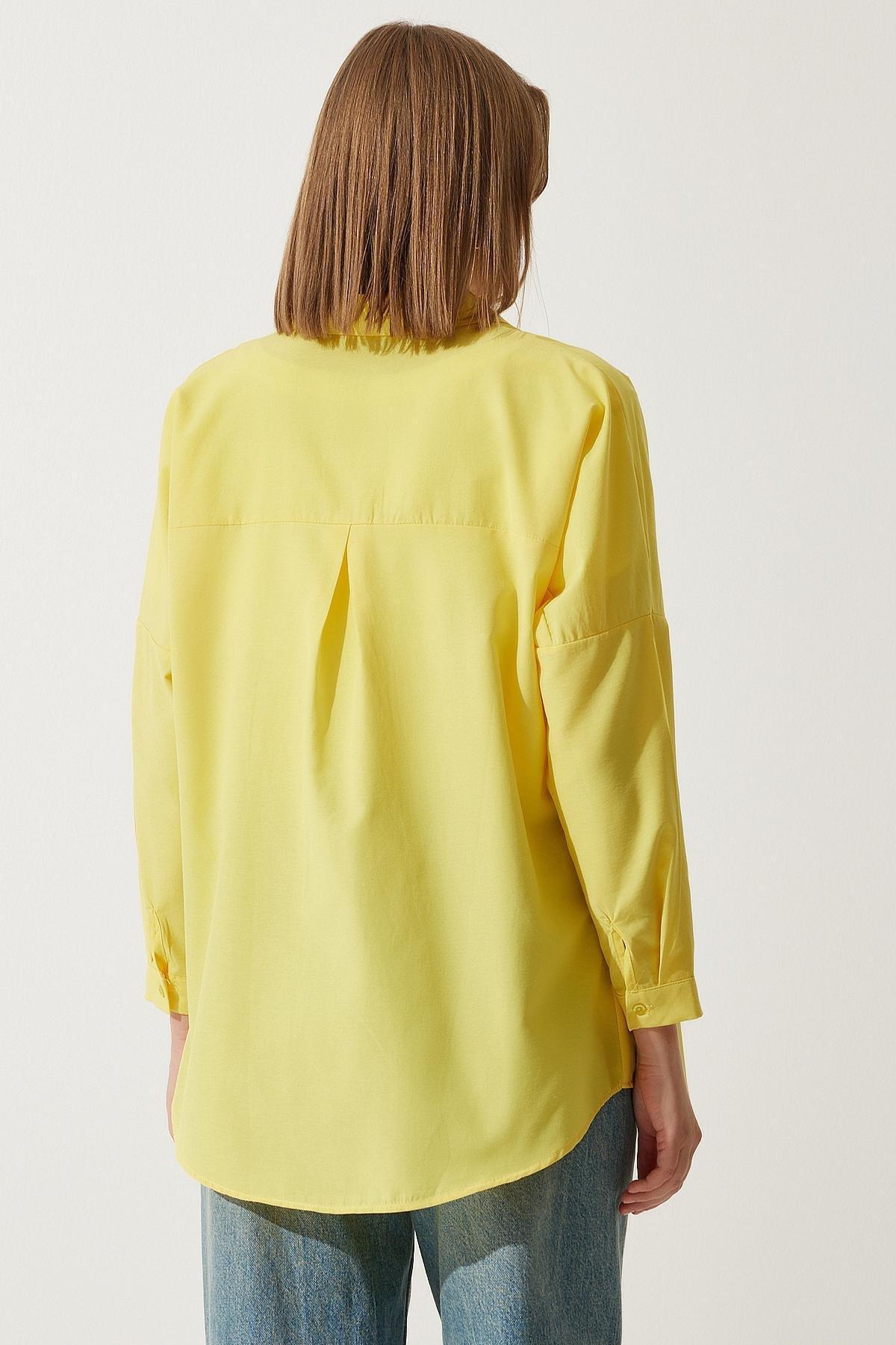 Yellow Oversized Basic Shirt, , large image number 7