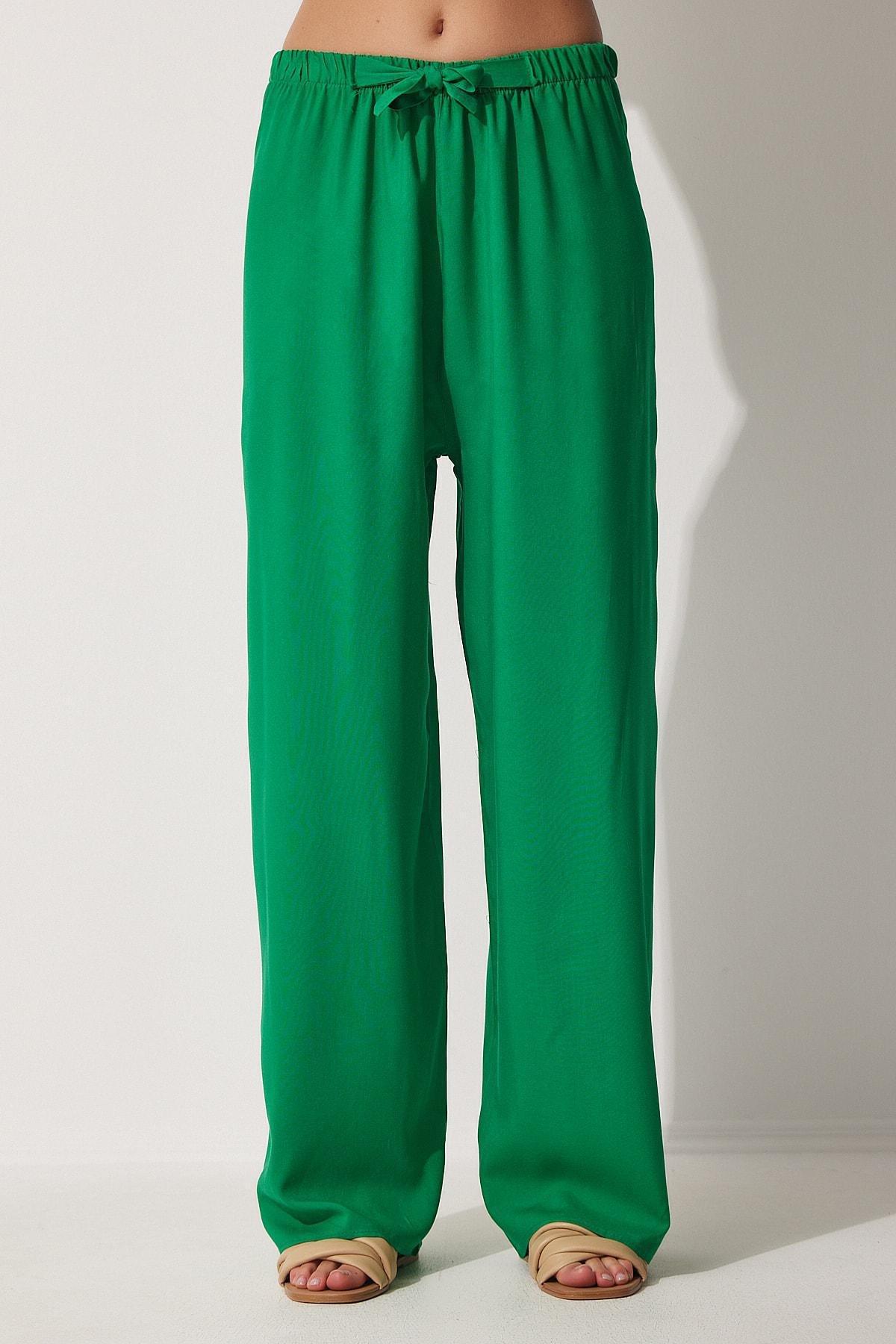 Green Wide Leg Pants, , large image number 3