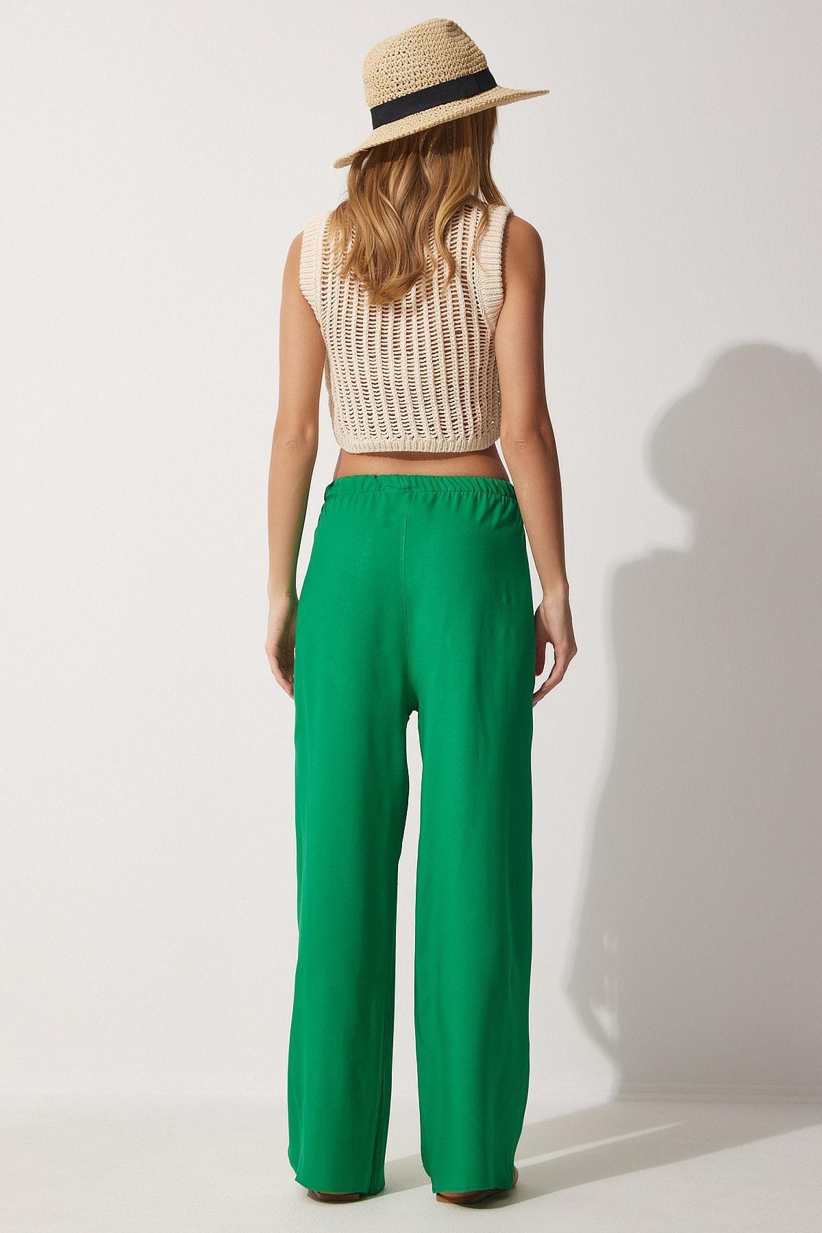 Green Wide Leg Pants, , large image number 4