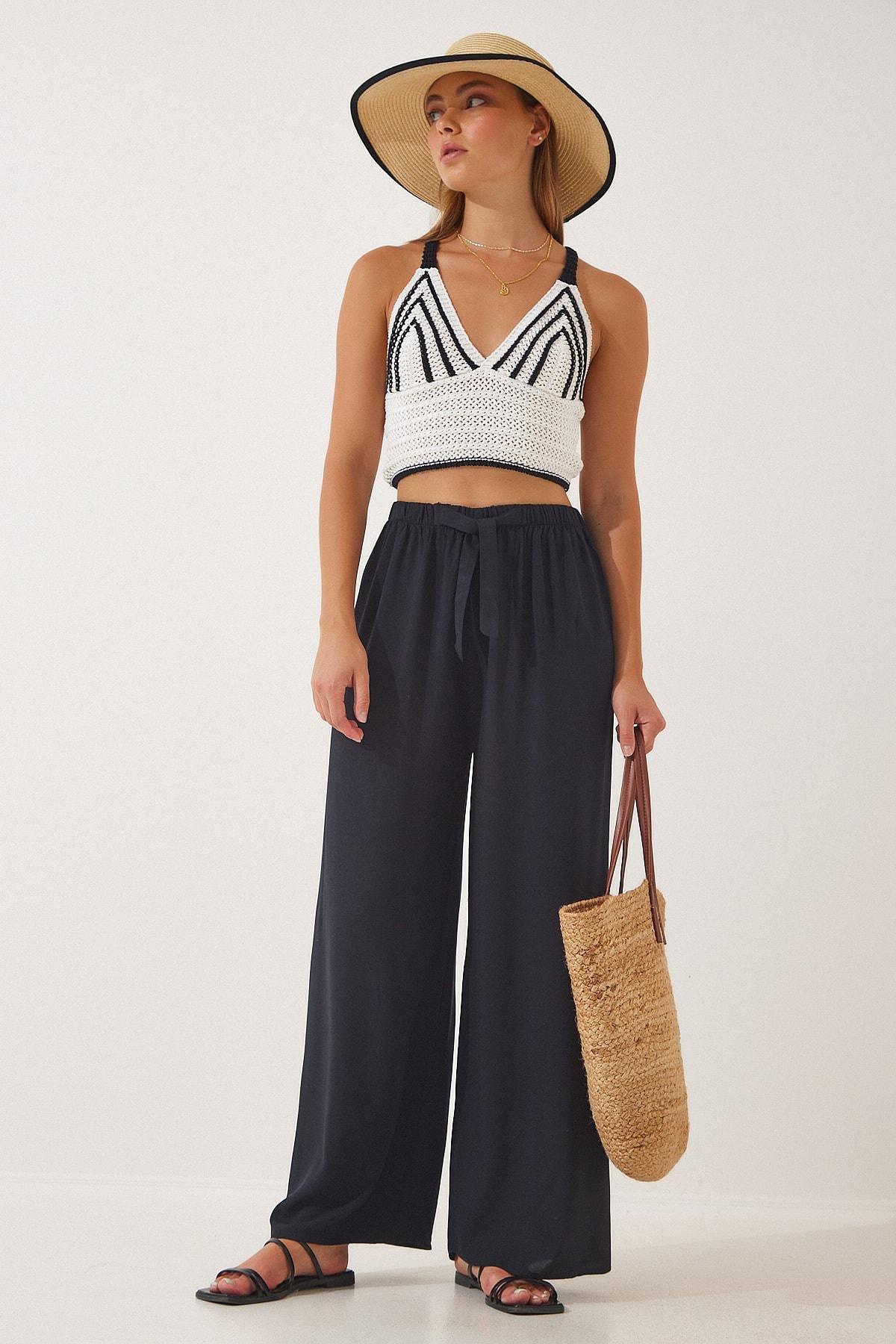 Black Wide Leg Pants, , large image number 0