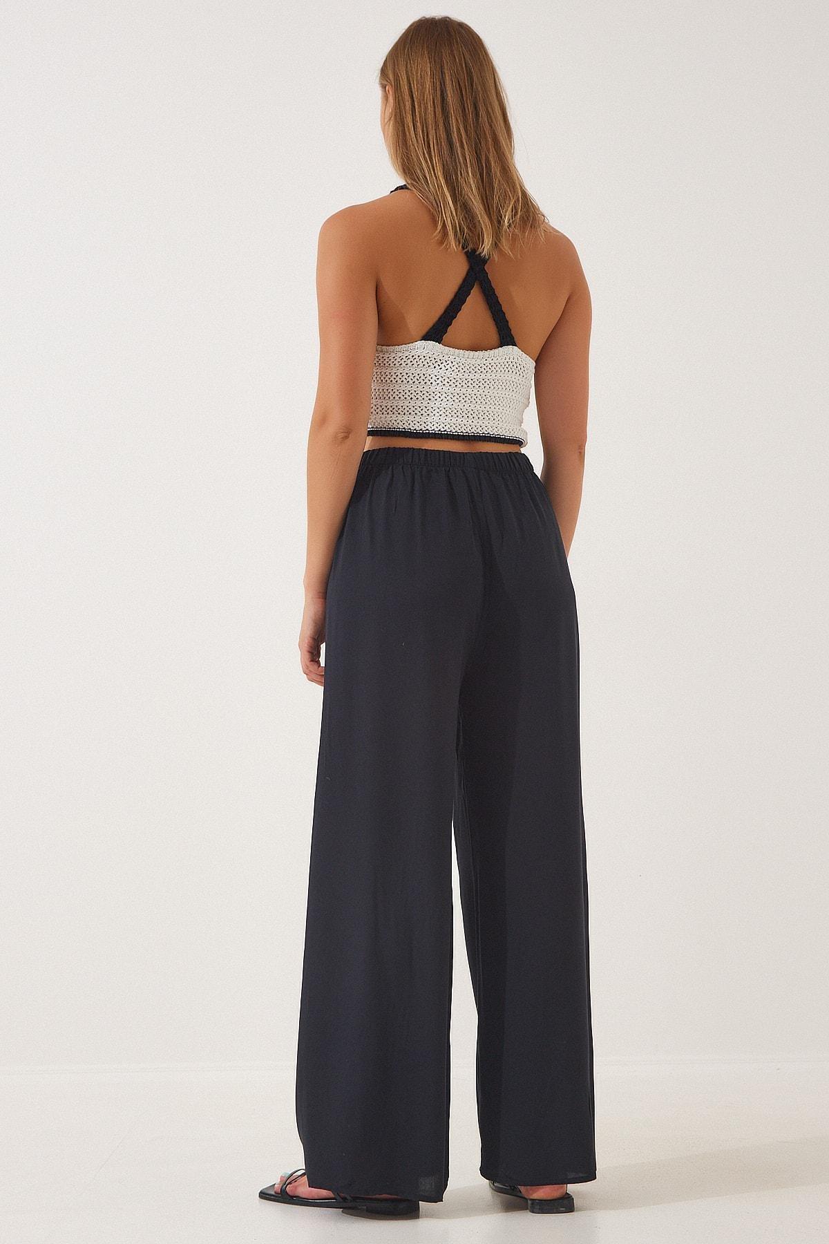 Black Wide Leg Pants, , large image number 4