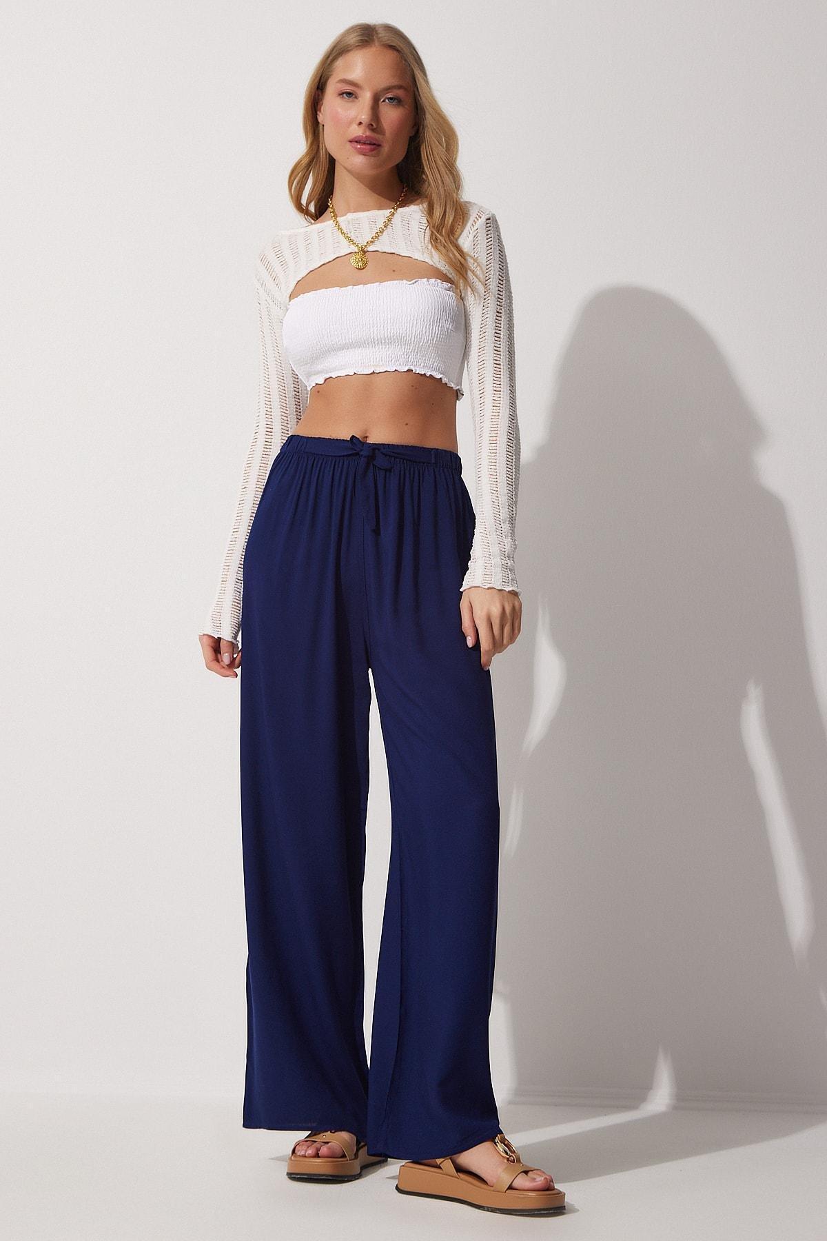 Blue Wide Leg Pants, , large image number 1