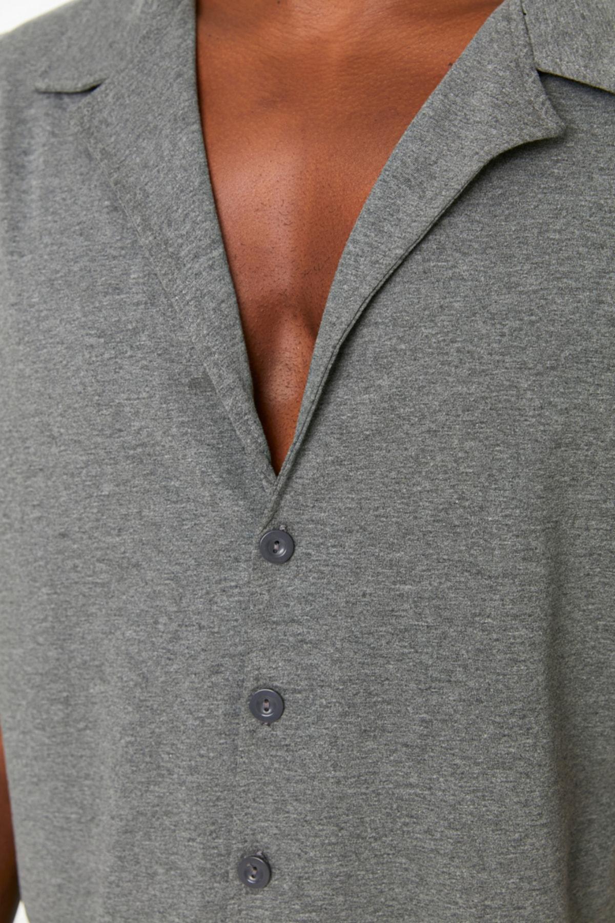 Grey Shirt And Knitted Pajamas Set, , large image number 3